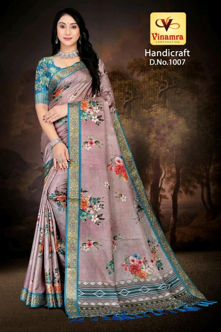 vinamra corporation handicraft vol 1 series 1001-1011 gold zari fashionable sarees