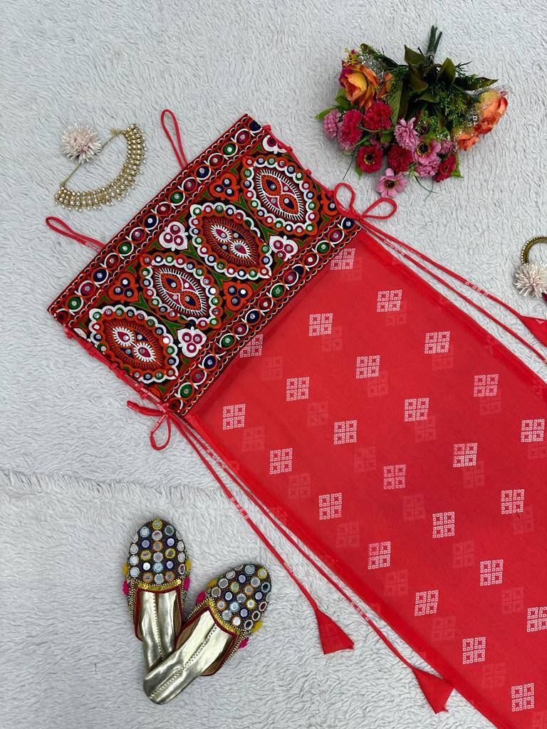 5691 Foux gorgette Micro Chinestich work with real mirror work wholesale kurti 