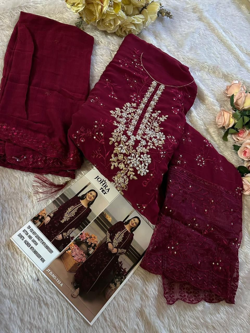 JOHRA TEX JT-133 B SUPER HIT COLORS FOX GEORGETTE wholesale suit 