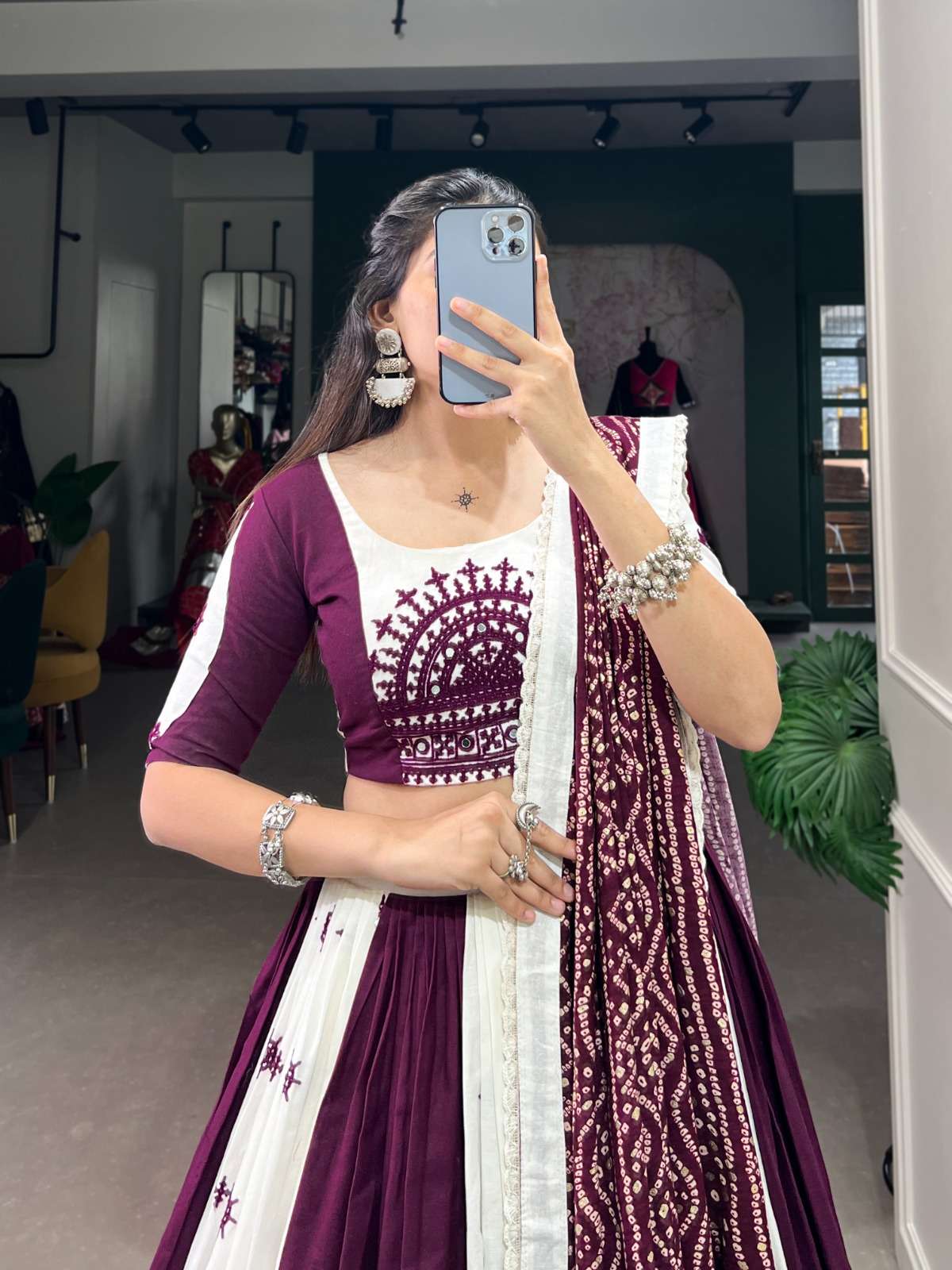 LNB1607WIN Pure Cotton Original Mirror With Gamthi Work wholesale lehenga