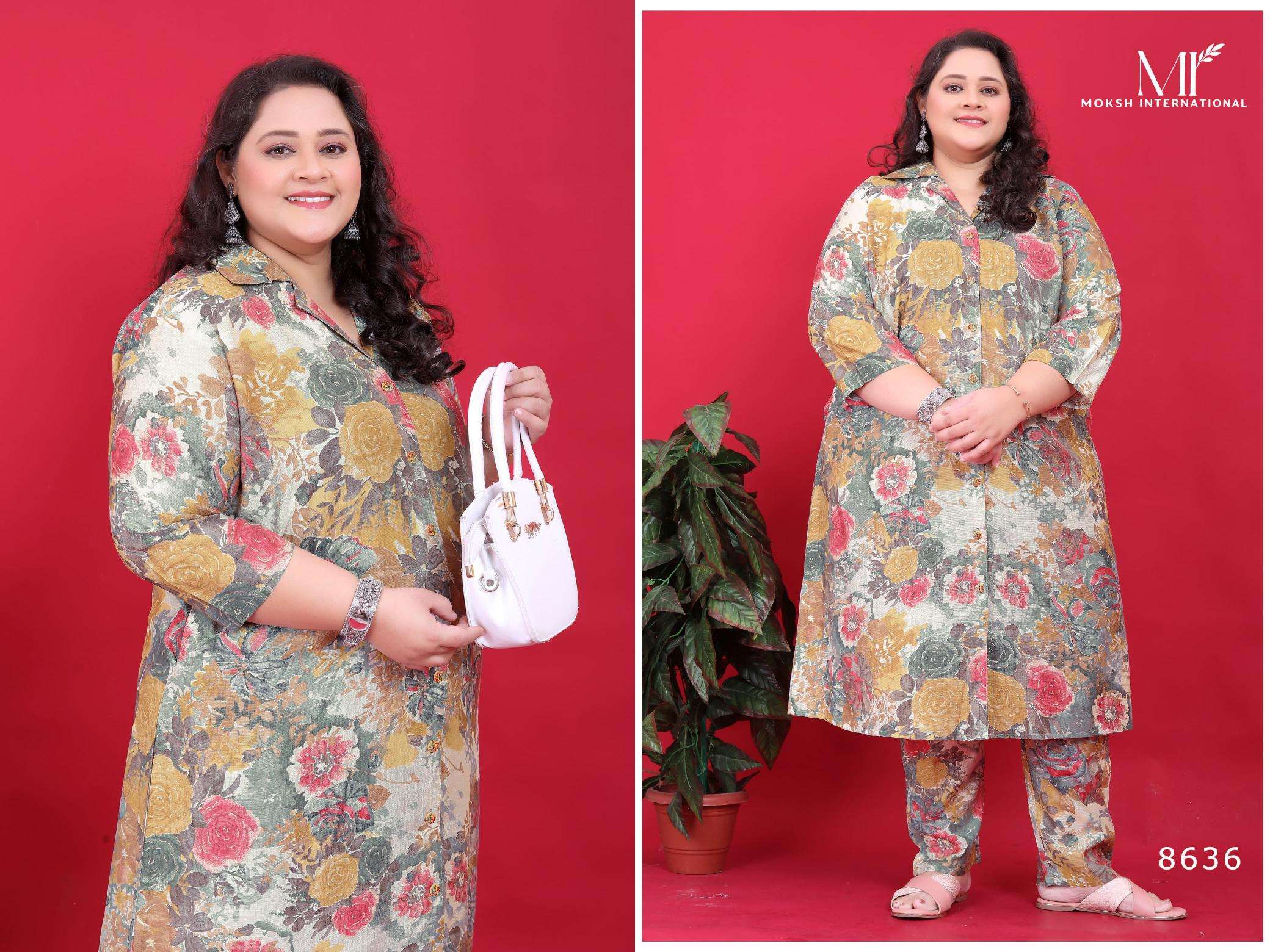 Moksh Big Size Co-ord Set Vol-3 series 8635-8636 Premium Vertical co-ord sets