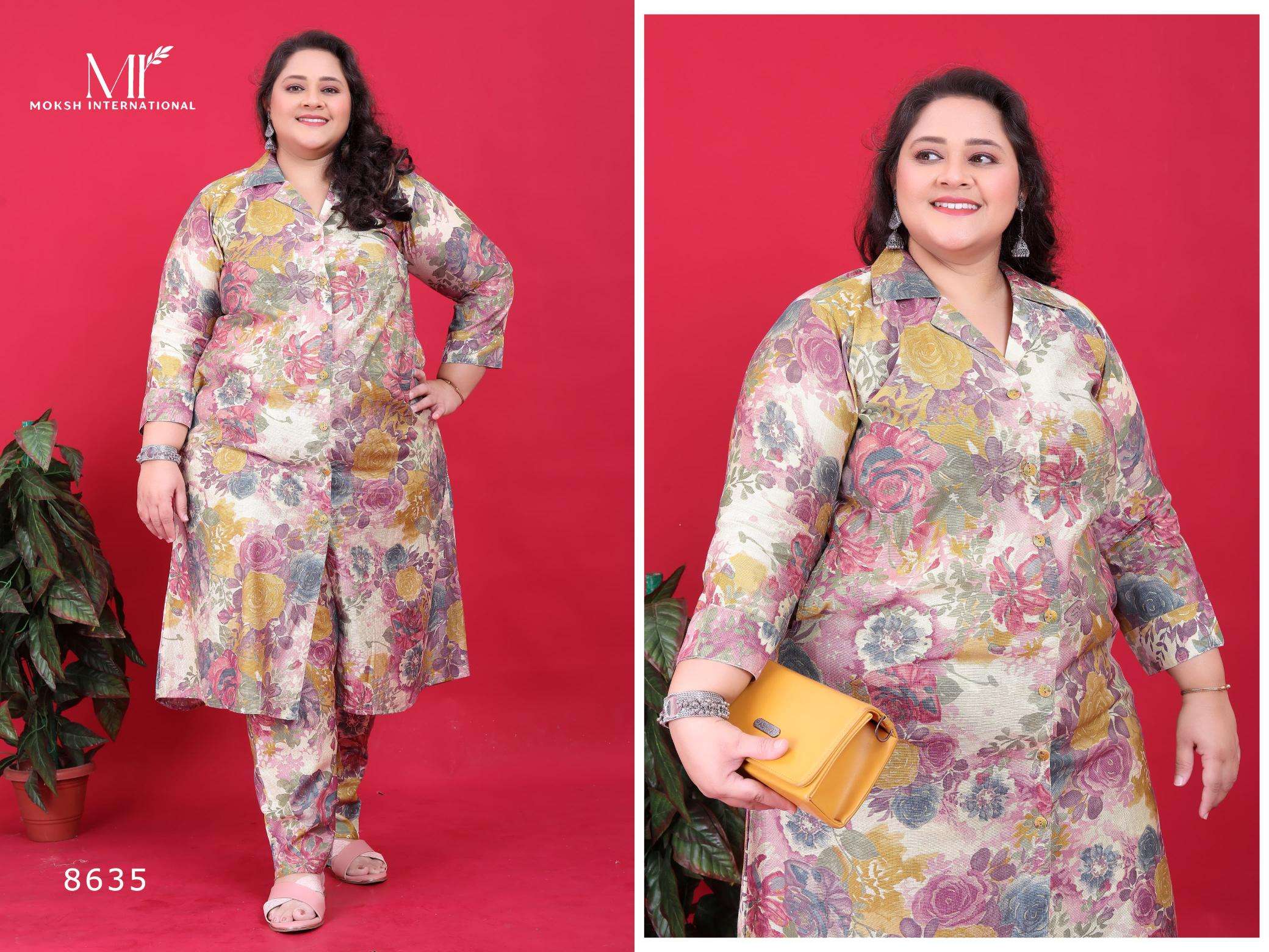 Moksh Big Size Co-ord Set Vol-3 series 8635-8636 Premium Vertical co-ord sets