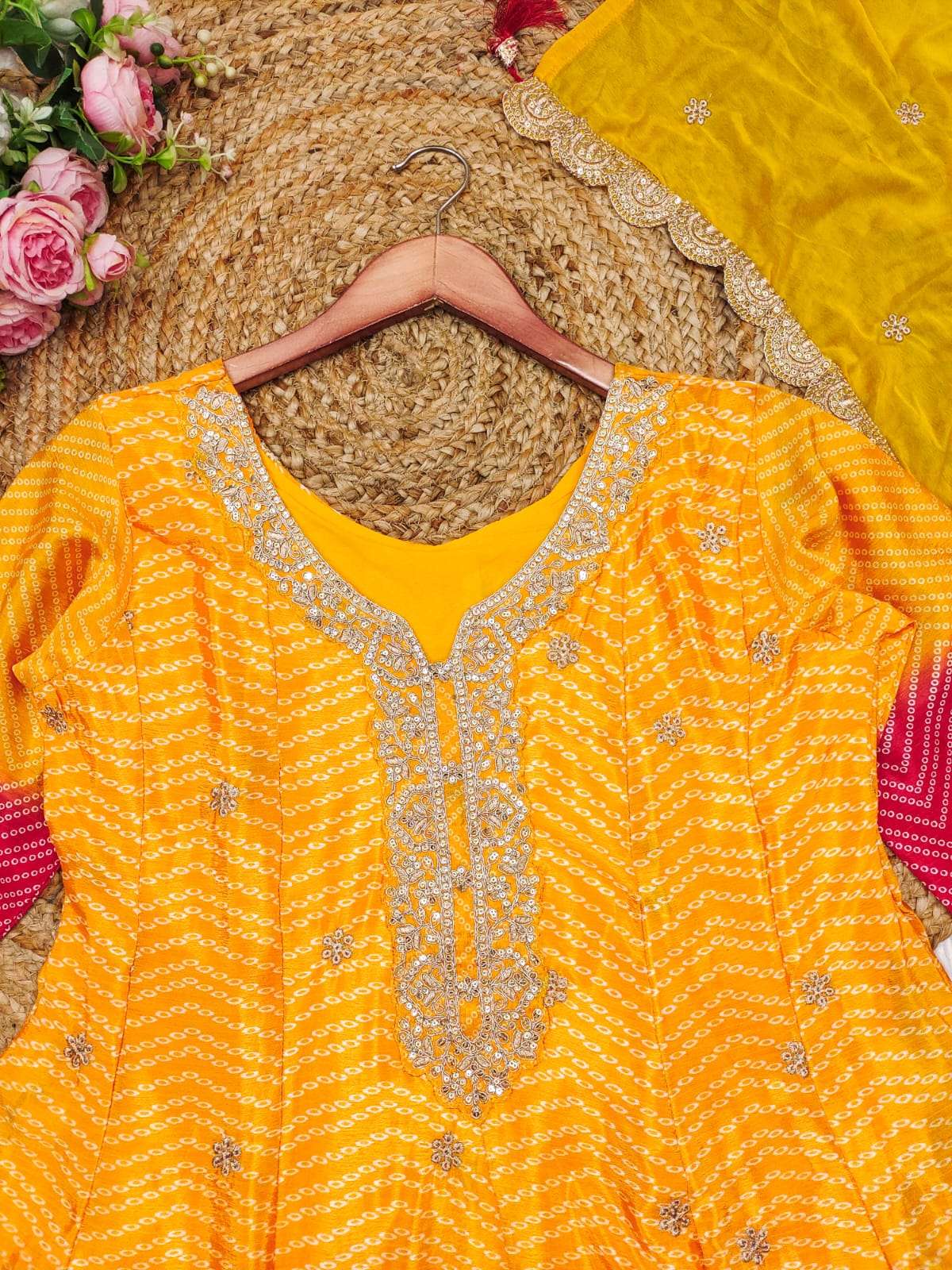 The Color outfit showcases a striking dual-tone or ombre effect wholesale suit 