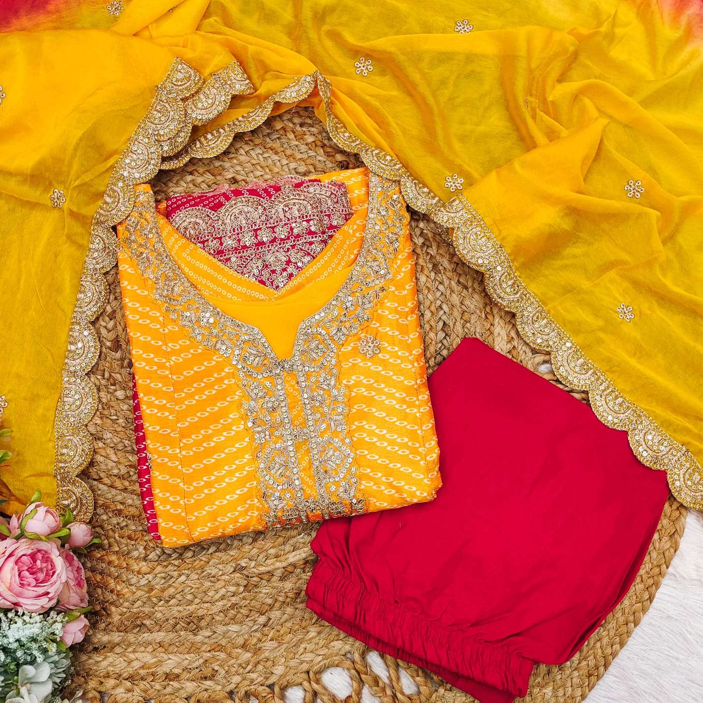 The Color outfit showcases a striking dual-tone or ombre effect wholesale suit 