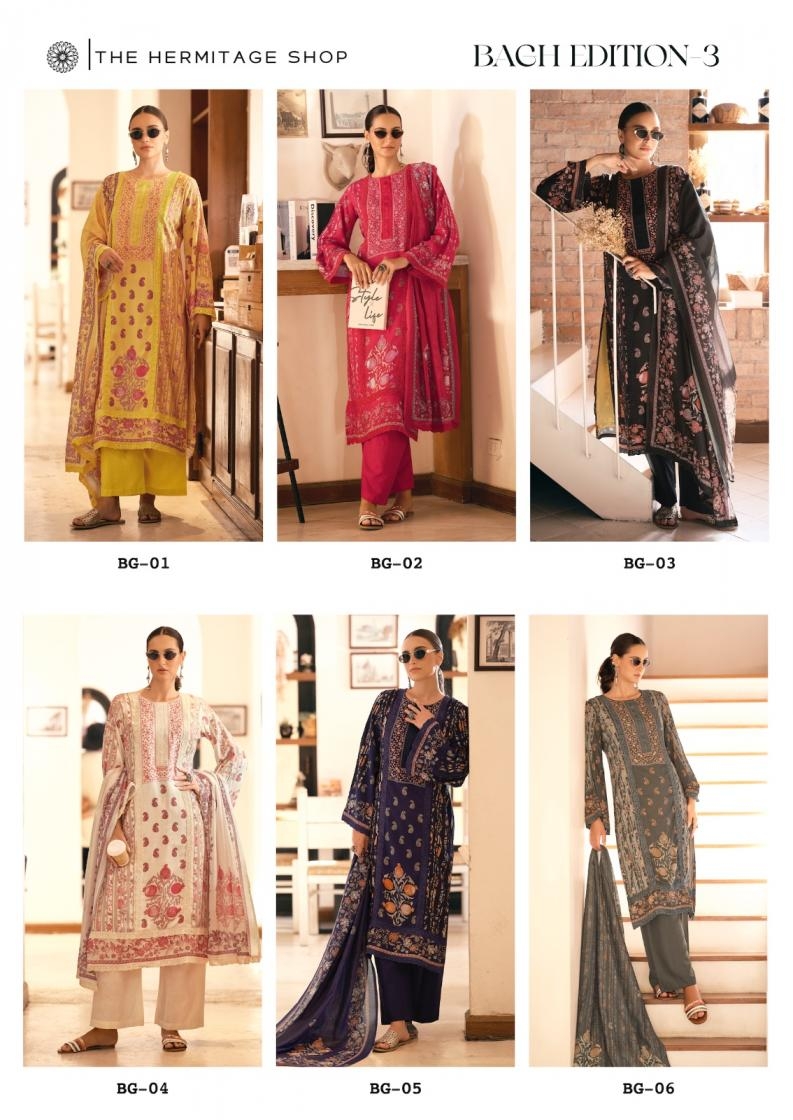 the hermitage bagh edition vol 3 series 01-06 Pure  Lawn wholesale suit 