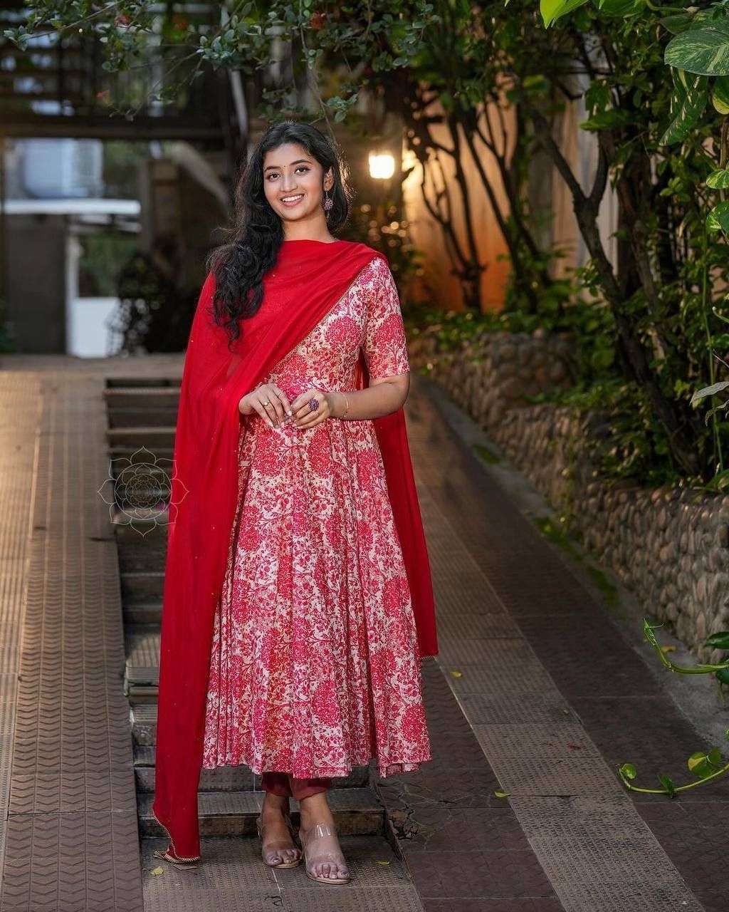 X-Lady launching flower print Grorgett with mirror work dupatta with lace