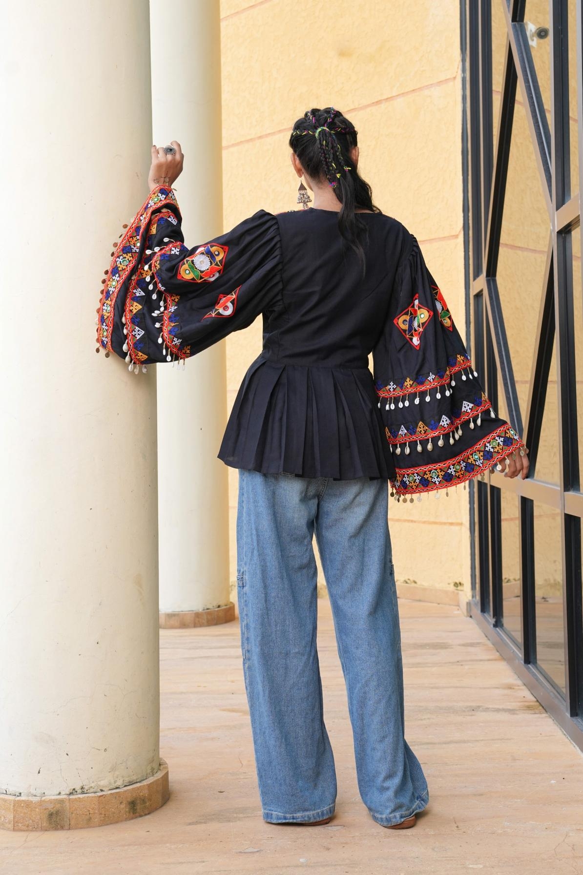 9STAR FASHION FASTIVA SPECIAL COTTON WITH EMBRODERY WORK AND MIRROR WORK NAVRATRI SPECIAL KURTI IN WHOLESALE SURAT