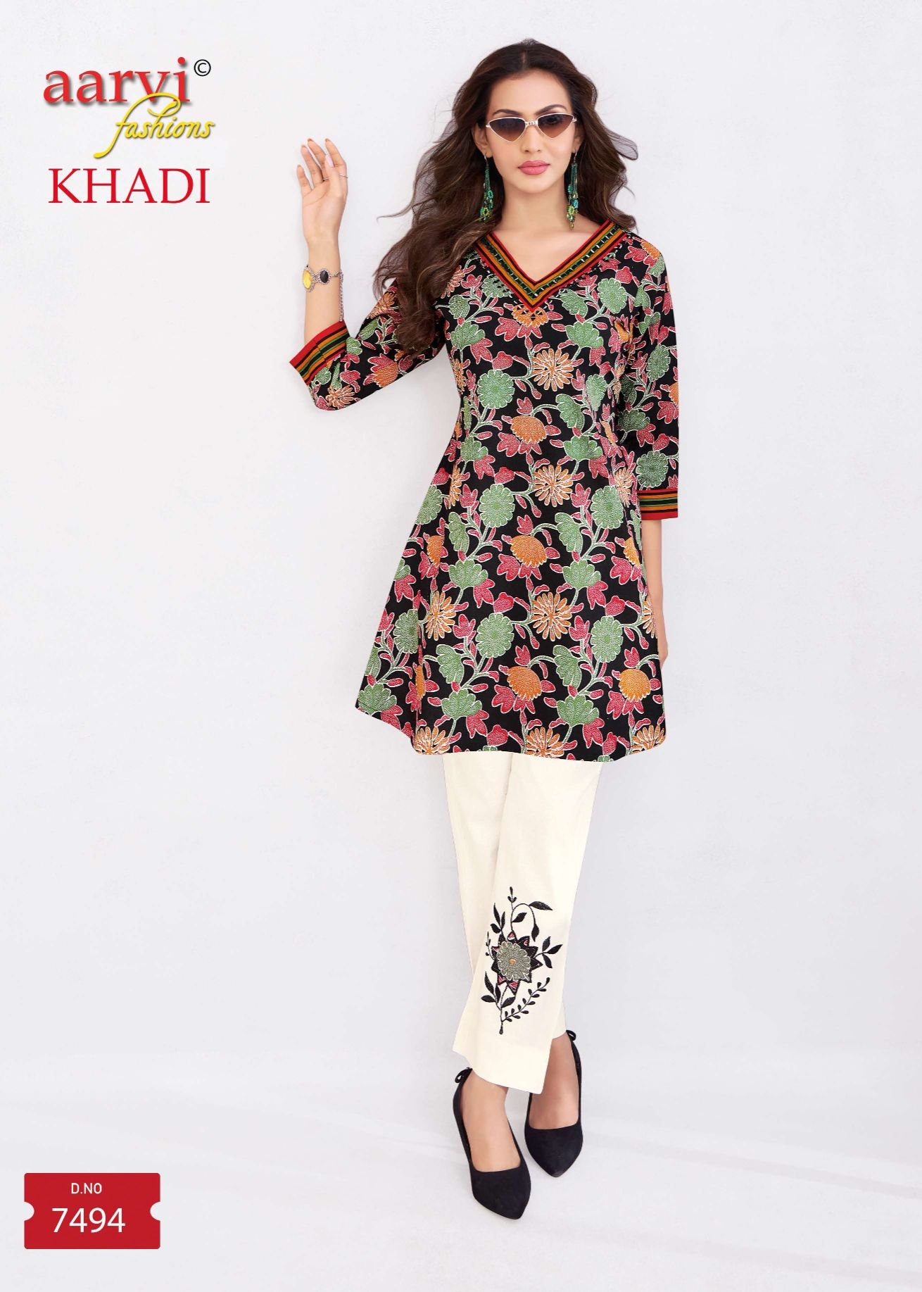 Aarvi Khadi Vol-2 series 7487 to 7494 Pure Cotton Flex Printed With Hand Cord Sets in wholesale surat