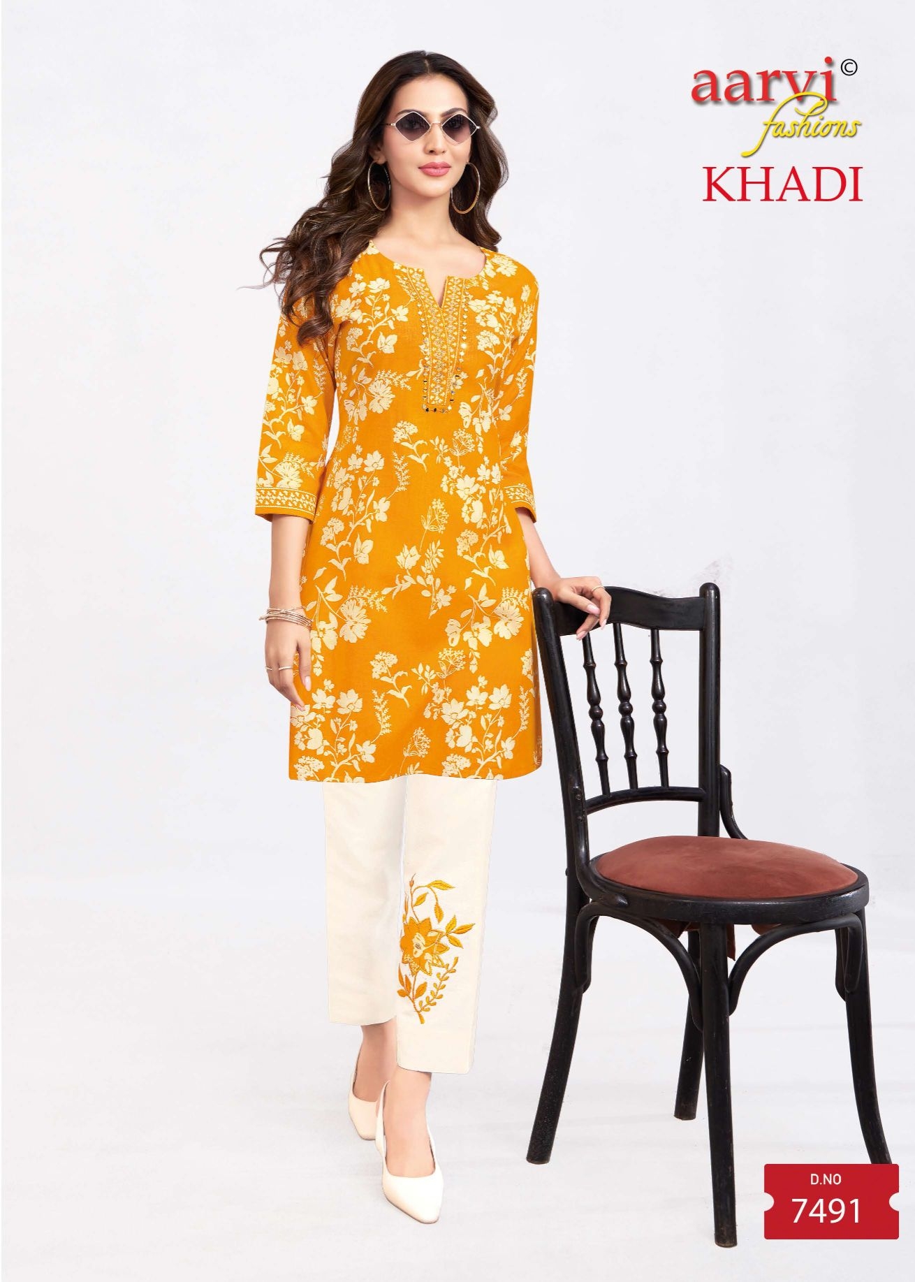 Aarvi Khadi Vol-2 series 7487 to 7494 Pure Cotton Flex Printed With Hand Cord Sets in wholesale surat