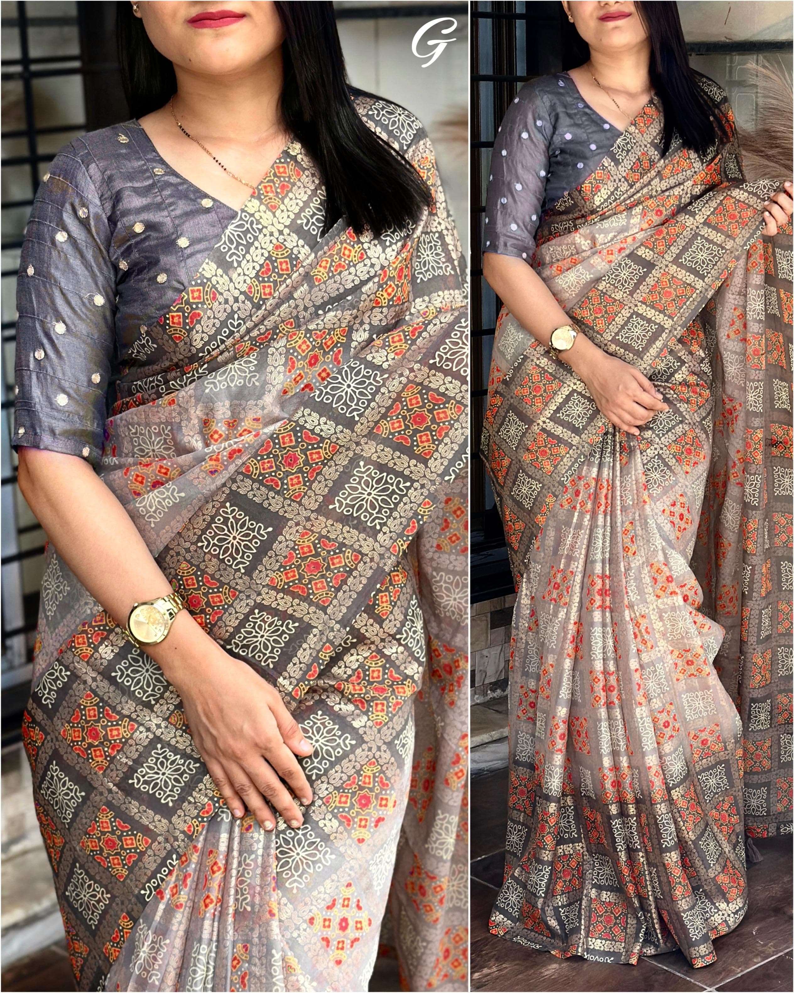 BT-56 Ruchika Glass Satin beauty with vibrant dusty colors wholesale saree