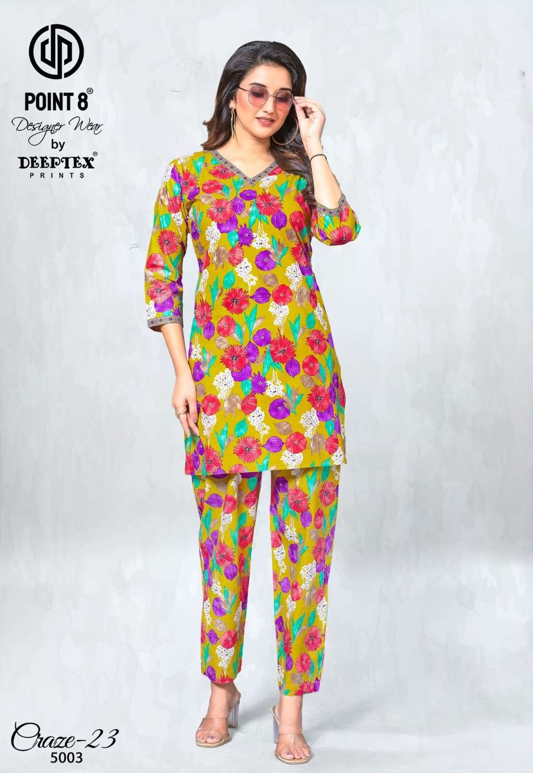 Deeptex Craze23 Vol-5 series 5001 to 5010 Pure Cotton Printed Cord Set in wholesale surat