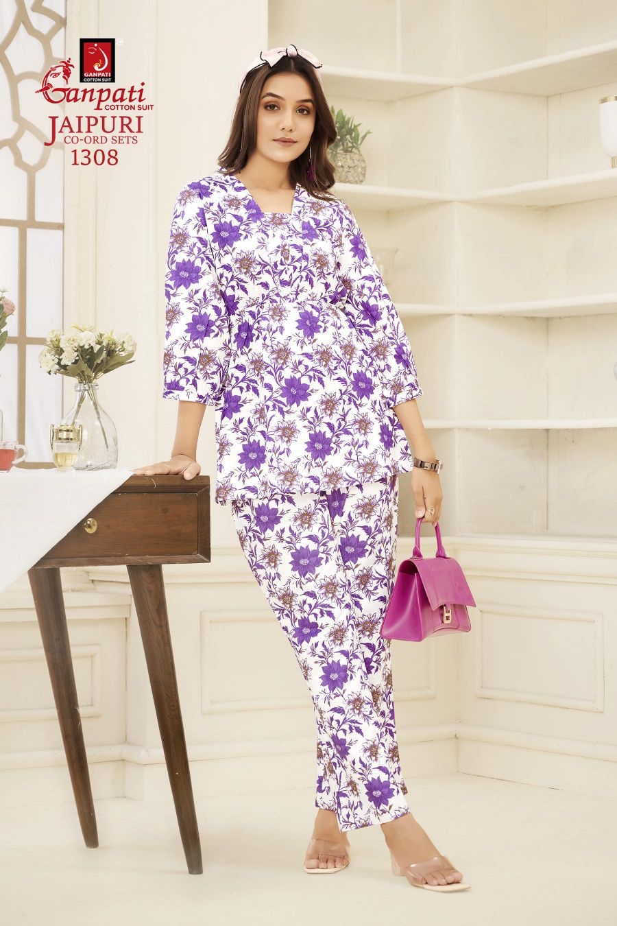 Ganpati Jaipuri Vol-13 series 1308 to 1322 cotton printed designer Cord Set in wholesale surat