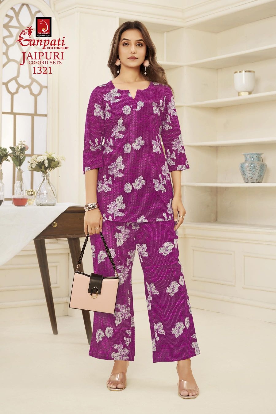Ganpati Jaipuri Vol-13 series 1308 to 1322 cotton printed designer Cord Set in wholesale surat