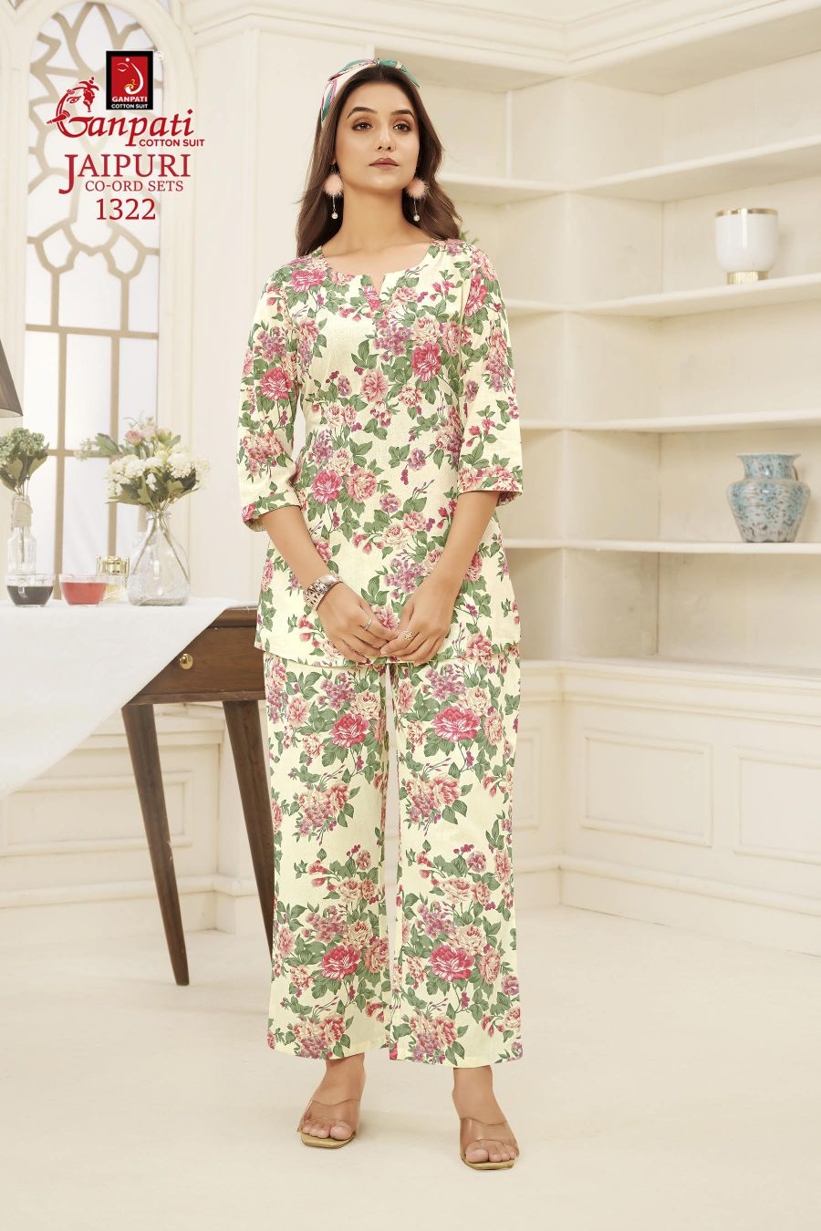 Ganpati Jaipuri Vol-13 series 1308 to 1322 cotton printed designer Cord Set in wholesale surat