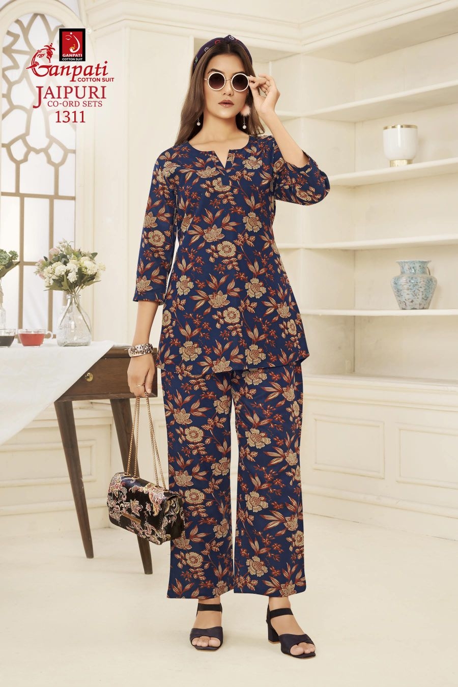 Ganpati Jaipuri Vol-13 series 1308 to 1322 cotton printed designer Cord Set in wholesale surat