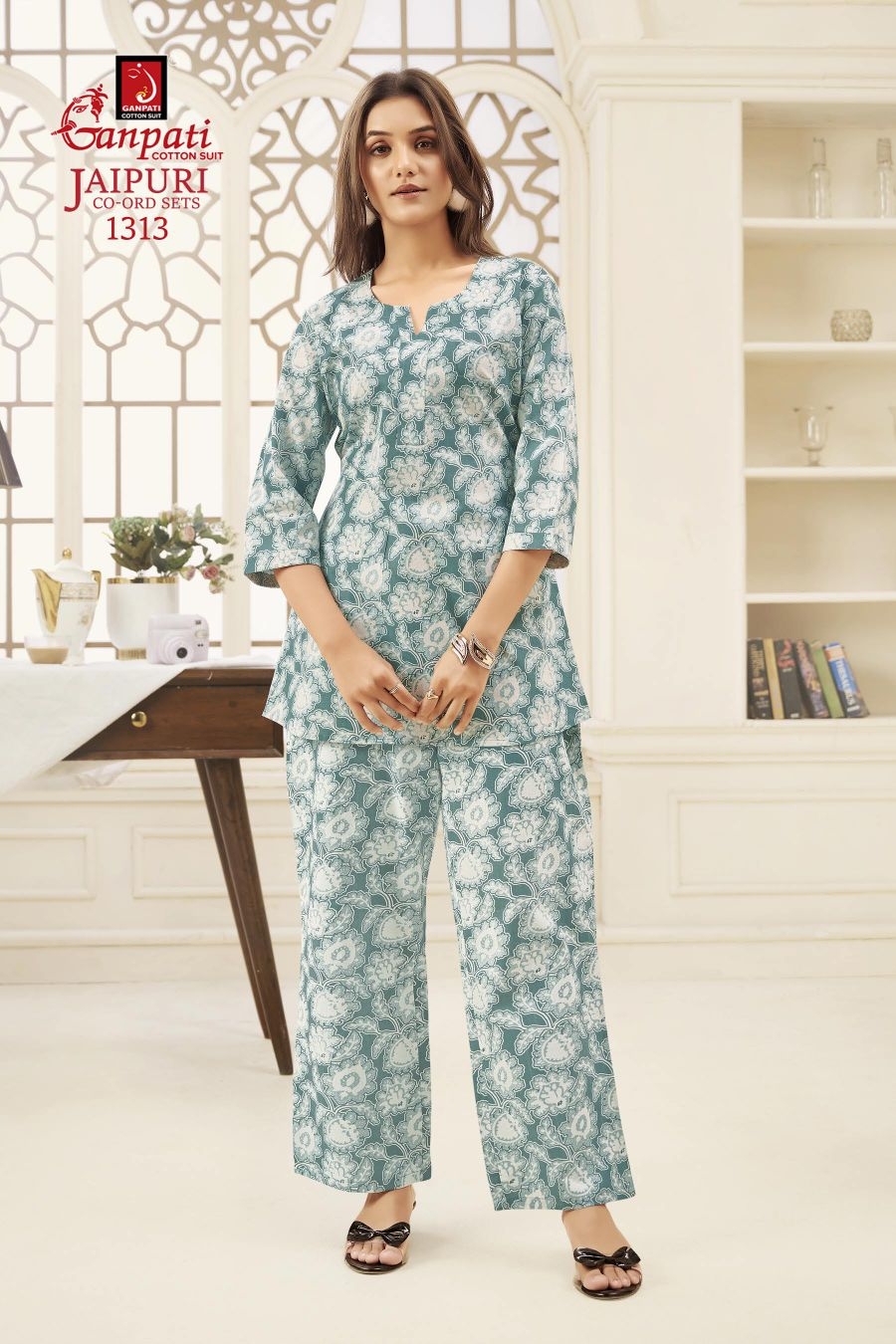 Ganpati Jaipuri Vol-13 series 1308 to 1322 cotton printed designer Cord Set in wholesale surat