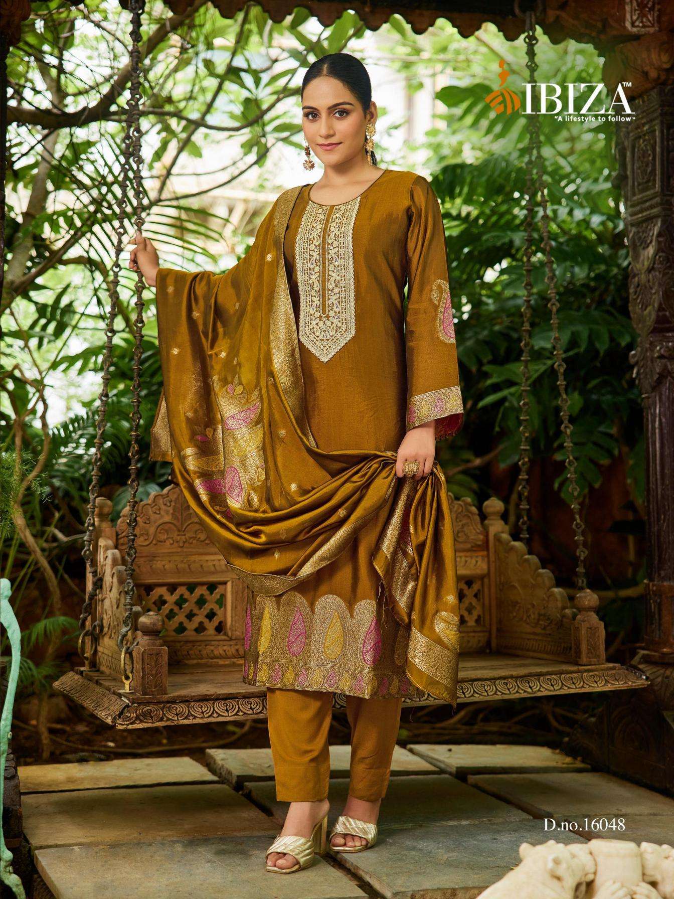 ibiza banglory nova series 16046 to 16049 silk jacquard shop trendy suit in wholesale surat
