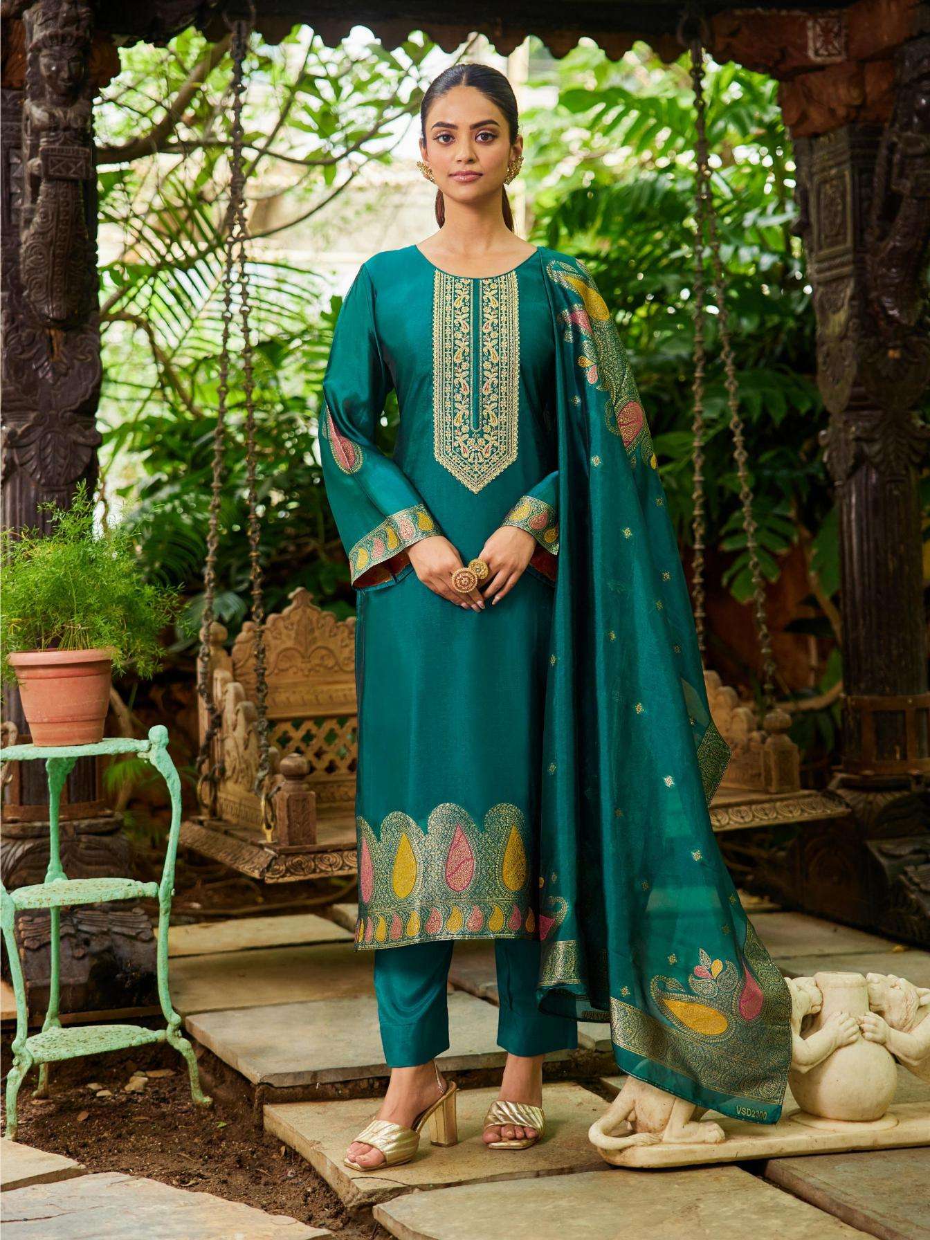 ibiza banglory nova series 16046 to 16049 silk jacquard shop trendy suit in wholesale surat