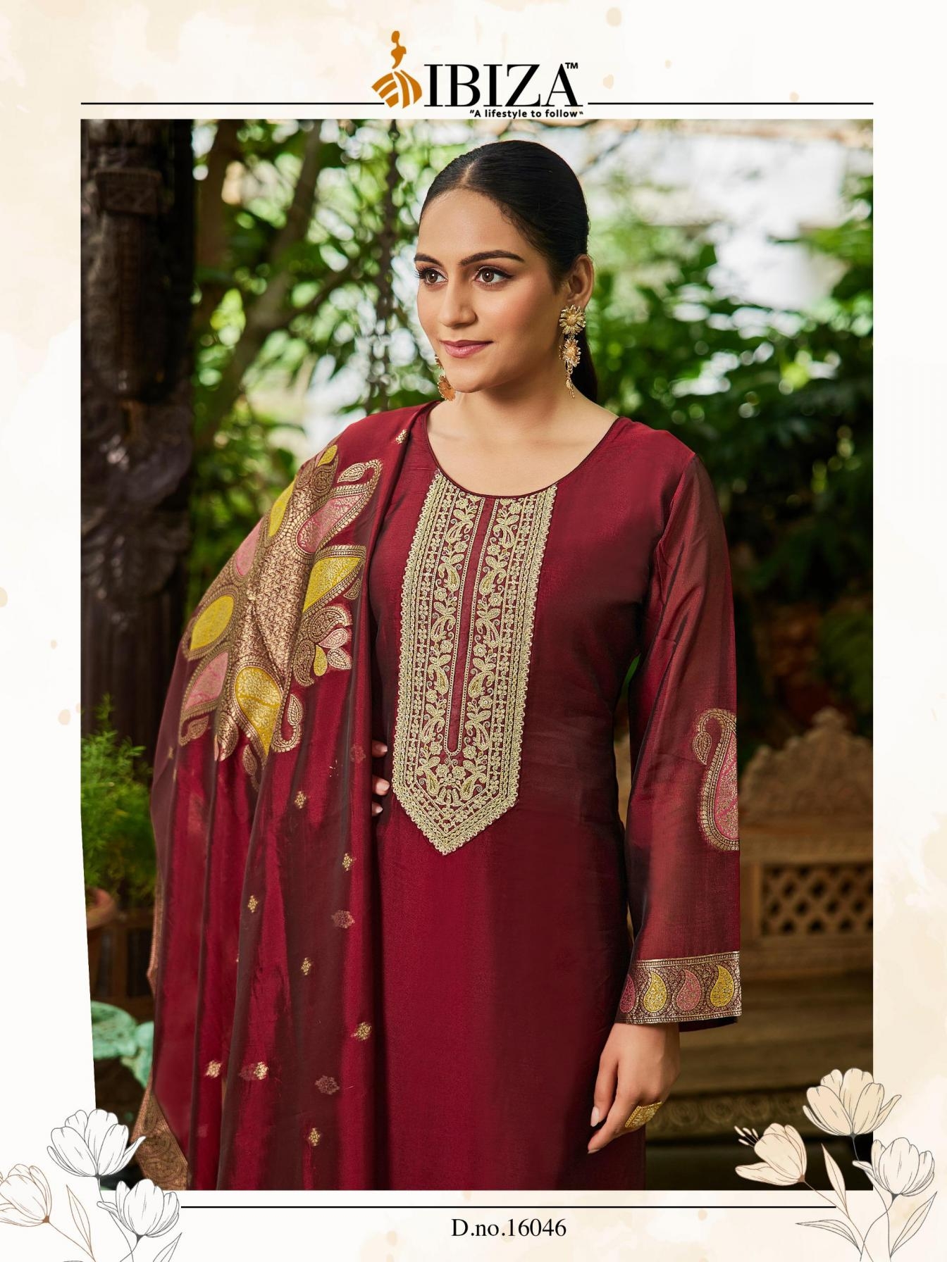ibiza banglory nova series 16046 to 16049 silk jacquard shop trendy suit in wholesale surat