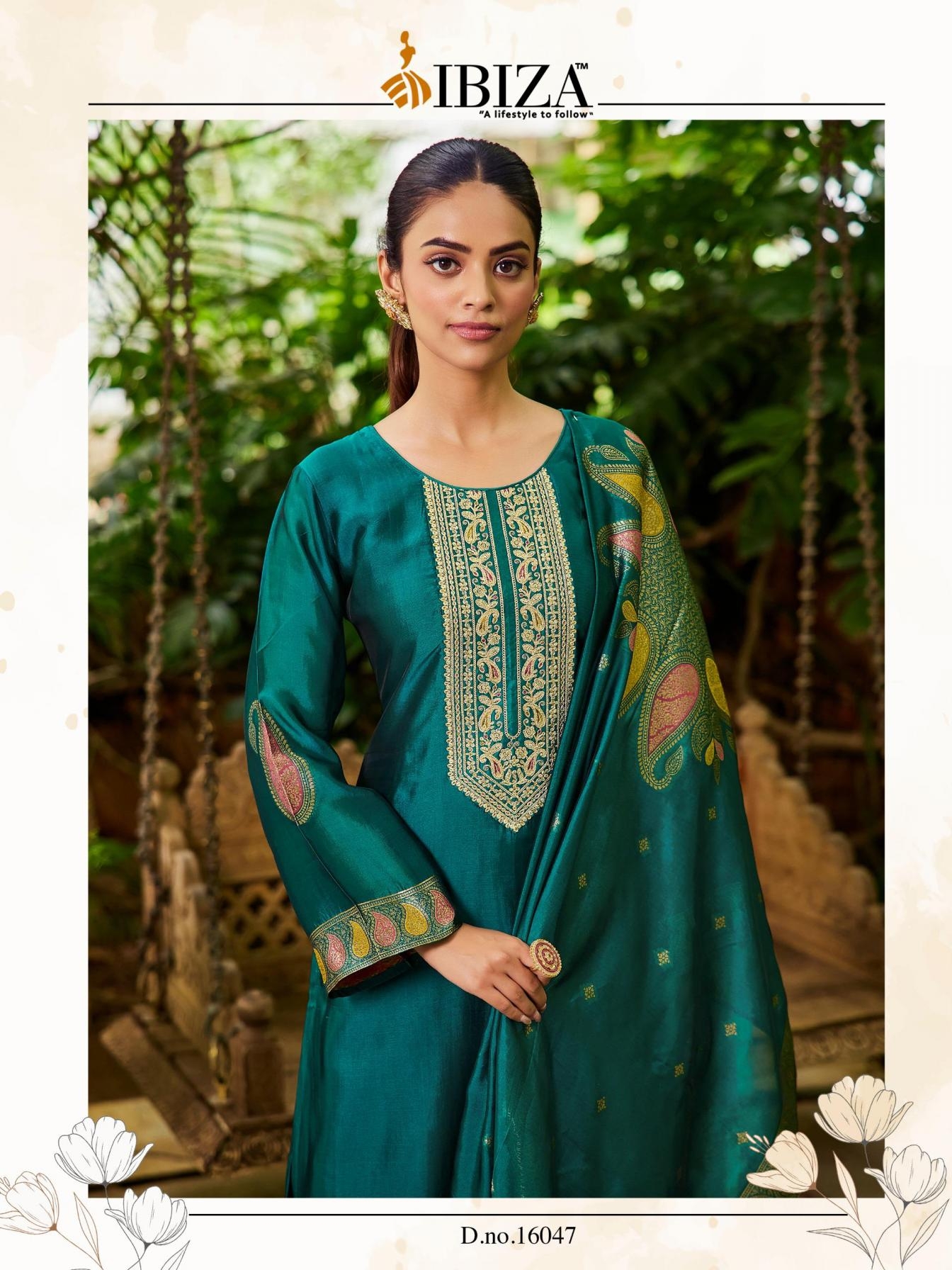 ibiza banglory nova series 16046 to 16049 silk jacquard shop trendy suit in wholesale surat