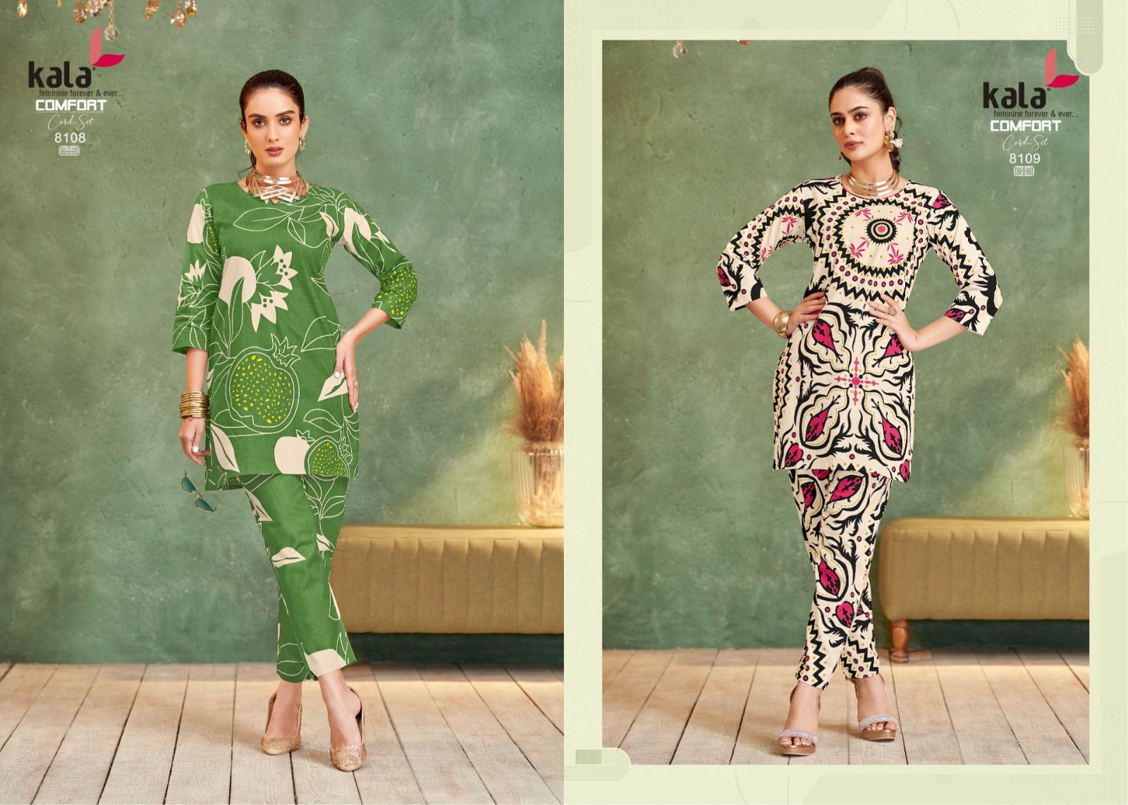 Kala Comfort Vol-4 series 8101 to 8112 Pure Cotton Printed Cord Set in wholesale surat