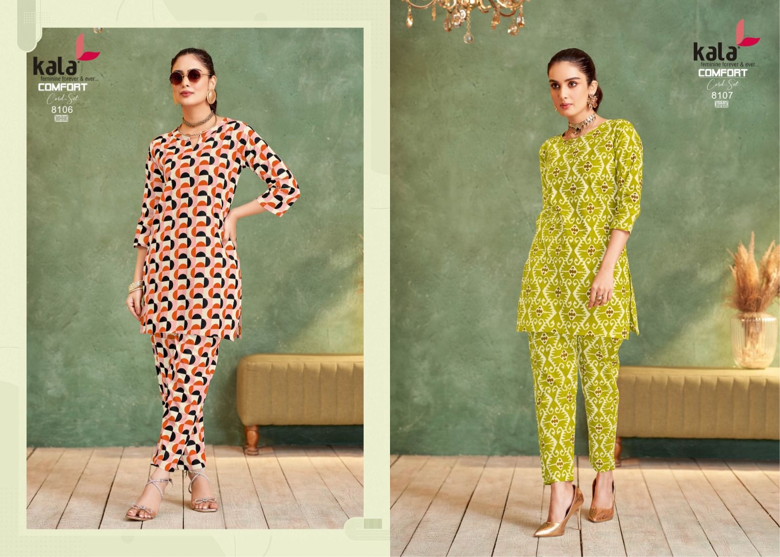 Kala Comfort Vol-4 series 8101 to 8112 Pure Cotton Printed Cord Set in wholesale surat