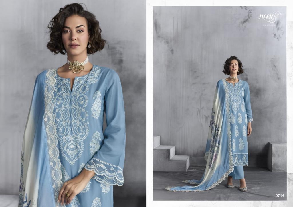 kimora heer bulbul vol 215 series 9711 to 9716 muslin trendy readymade big size suit in wholesale surat