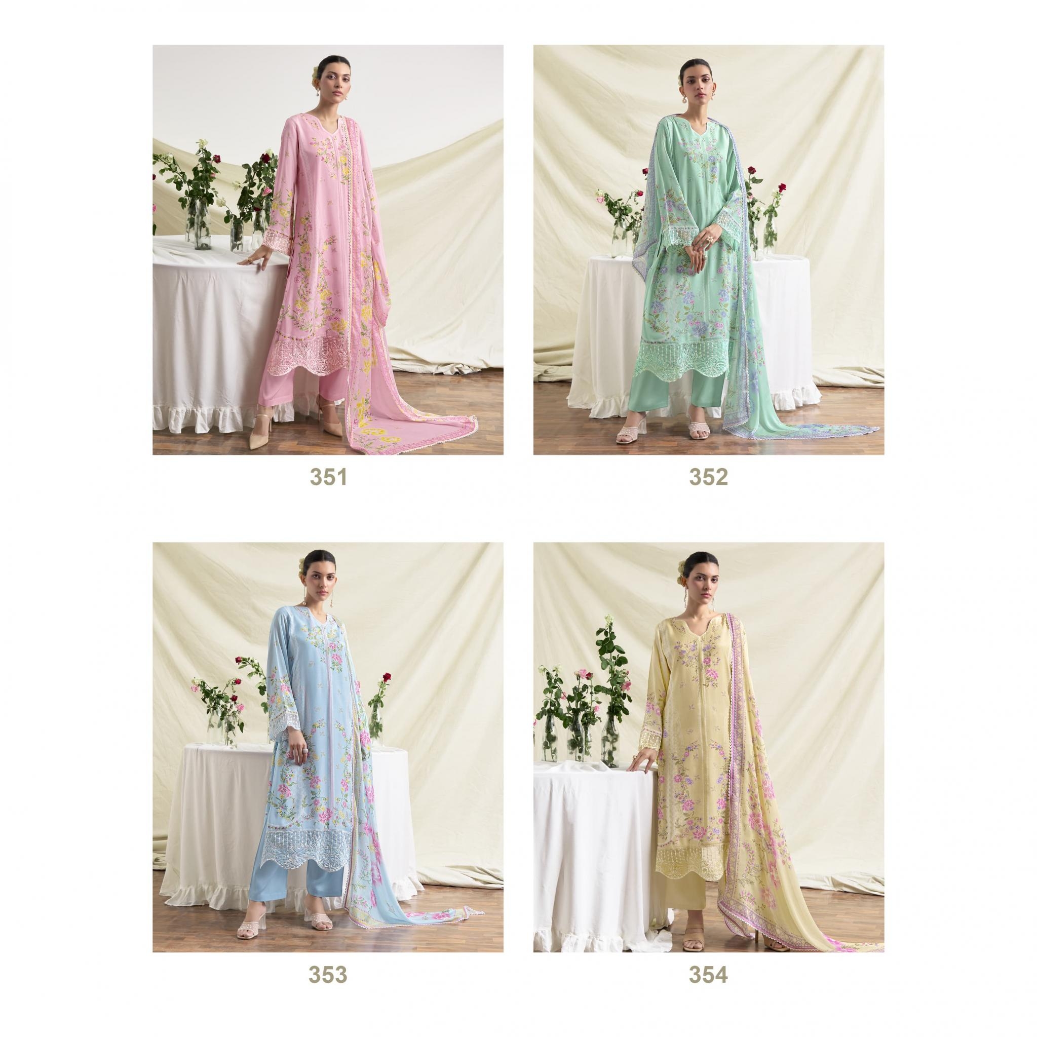 kimora sohani grace vol 28 series 351 to 354 muslin beautiful colors salwar kameez in wholesale surat