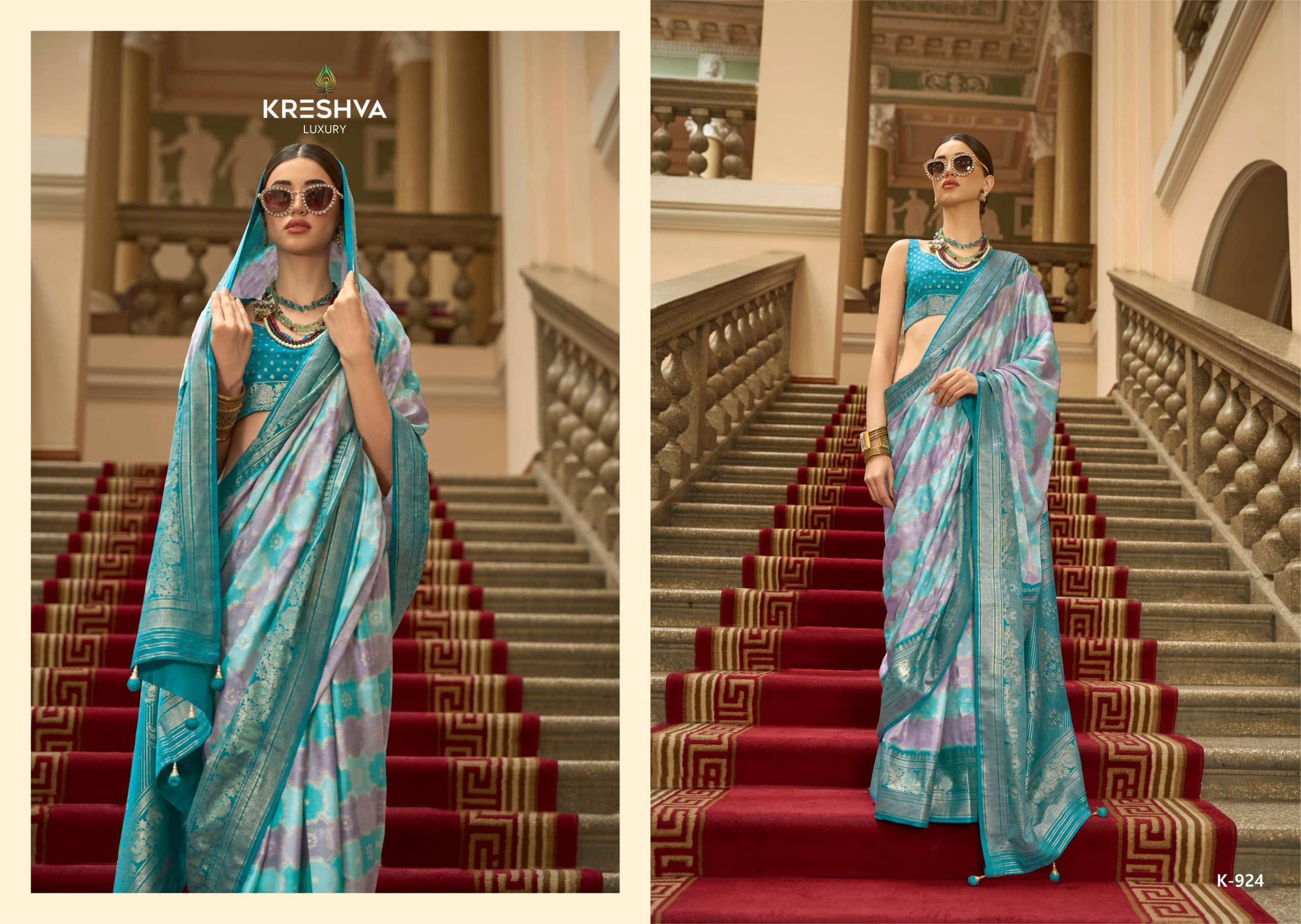 Kreshva Suwarnamala series 924 to 932 p. v. superior gaji satin silk saree in wholesale surat