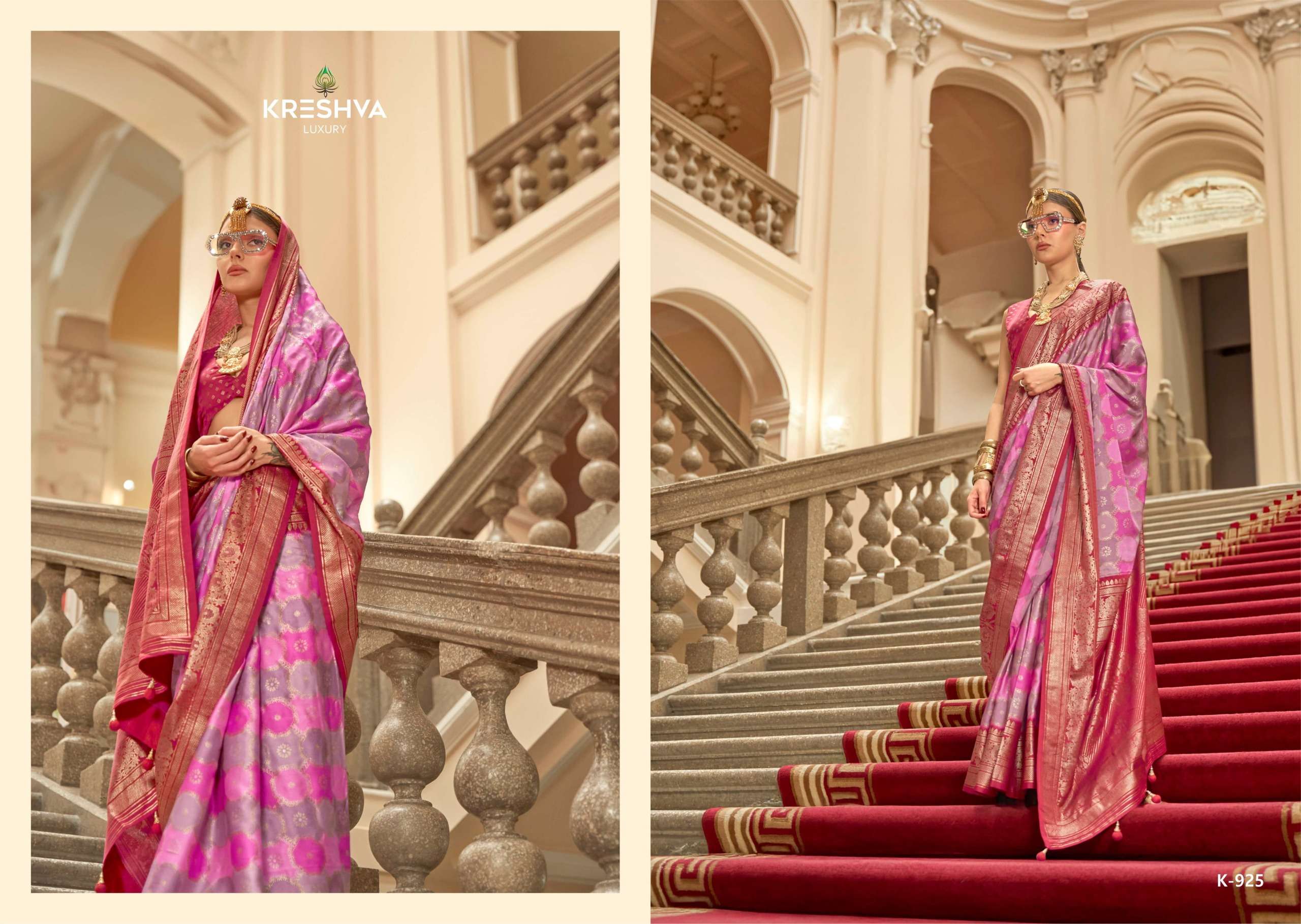 Kreshva Suwarnamala series 924 to 932 p. v. superior gaji satin silk saree in wholesale surat