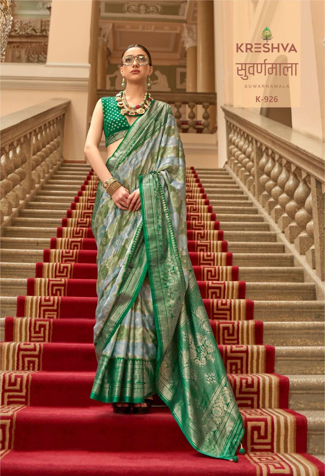 Kreshva Suwarnamala series 924 to 932 p. v. superior gaji satin silk saree in wholesale surat