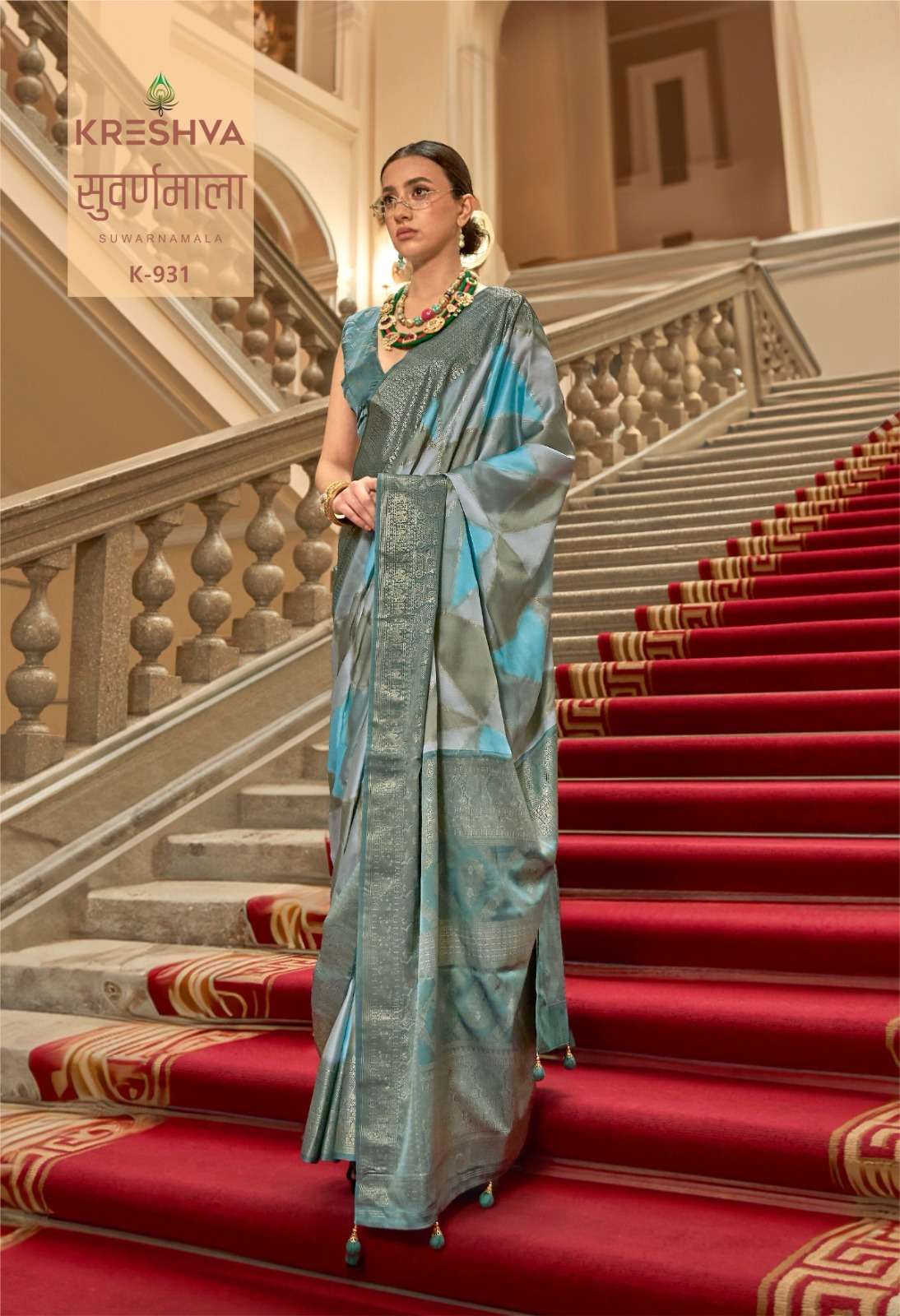 Kreshva Suwarnamala series 924 to 932 p. v. superior gaji satin silk saree in wholesale surat