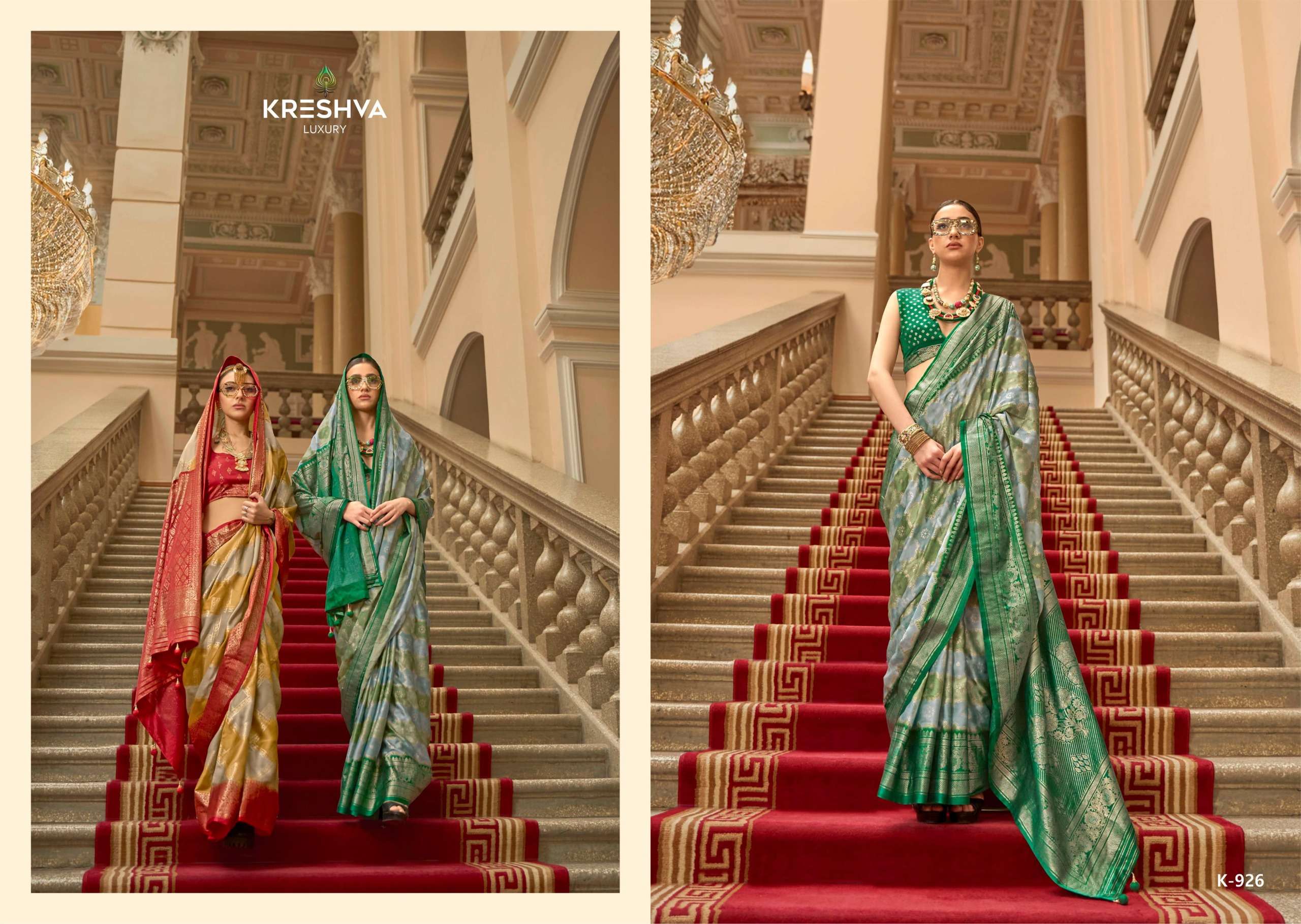 Kreshva Suwarnamala series 924 to 932 p. v. superior gaji satin silk saree in wholesale surat