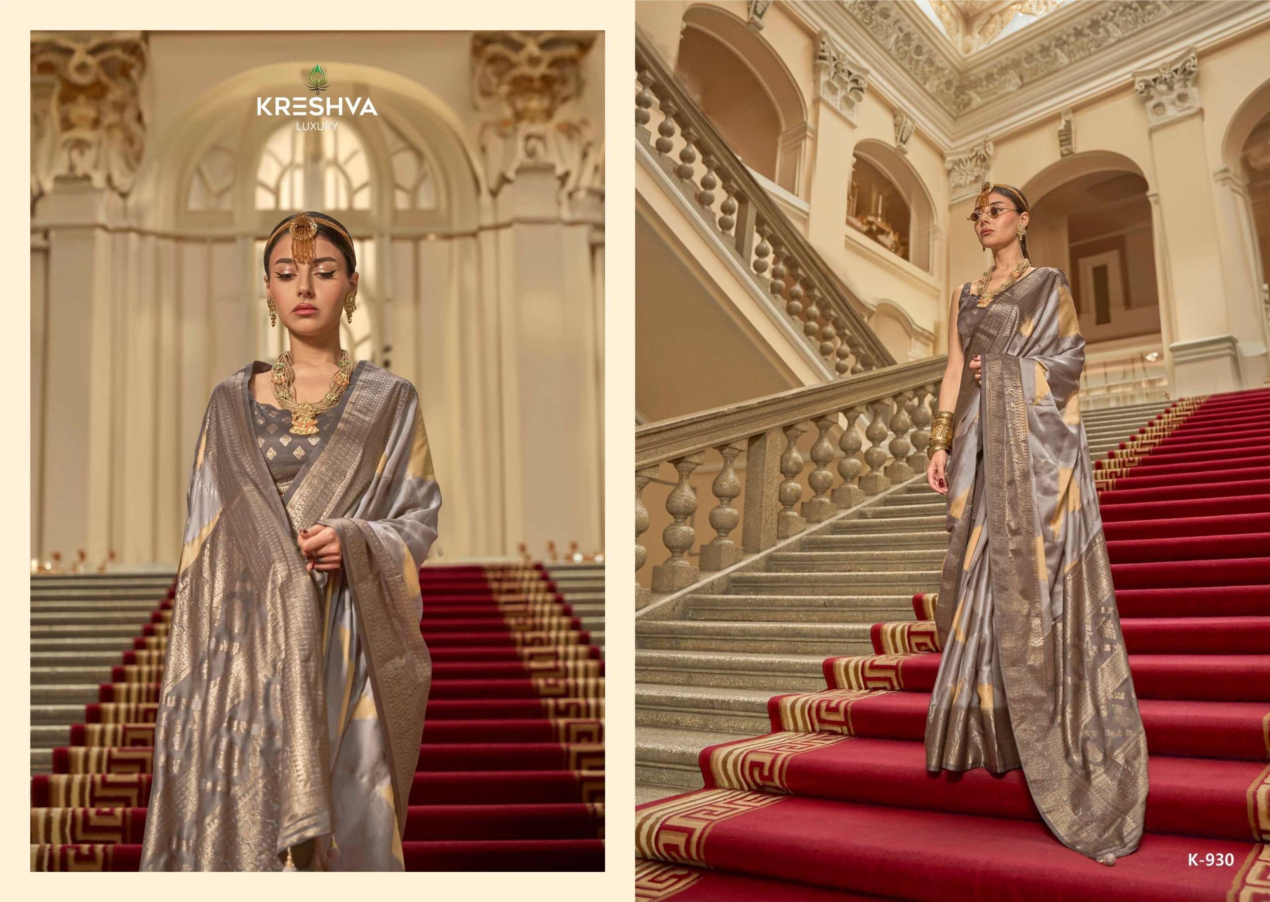 Kreshva Suwarnamala series 924 to 932 p. v. superior gaji satin silk saree in wholesale surat