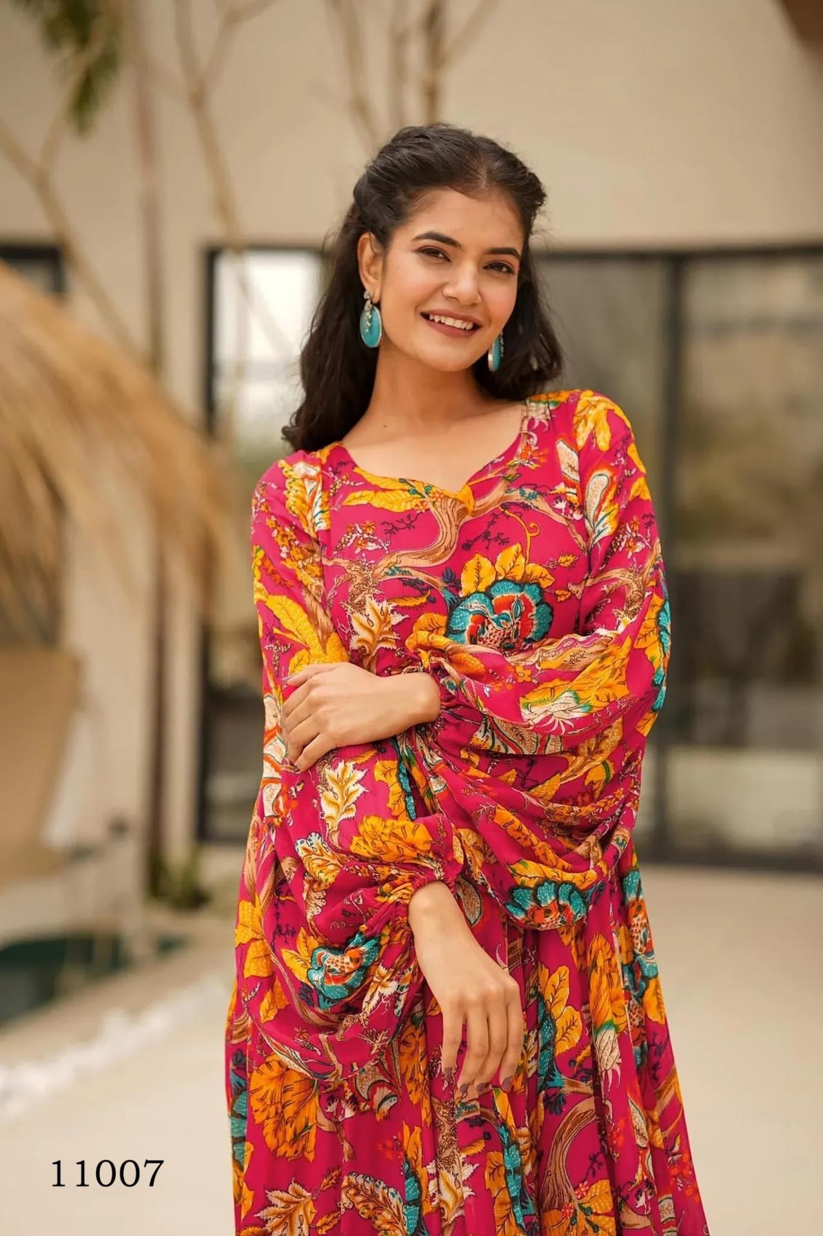 p r clothing clora vol 11 series 11001 to 11007 hit design readymade muslin plus size gowns in wholesale surat