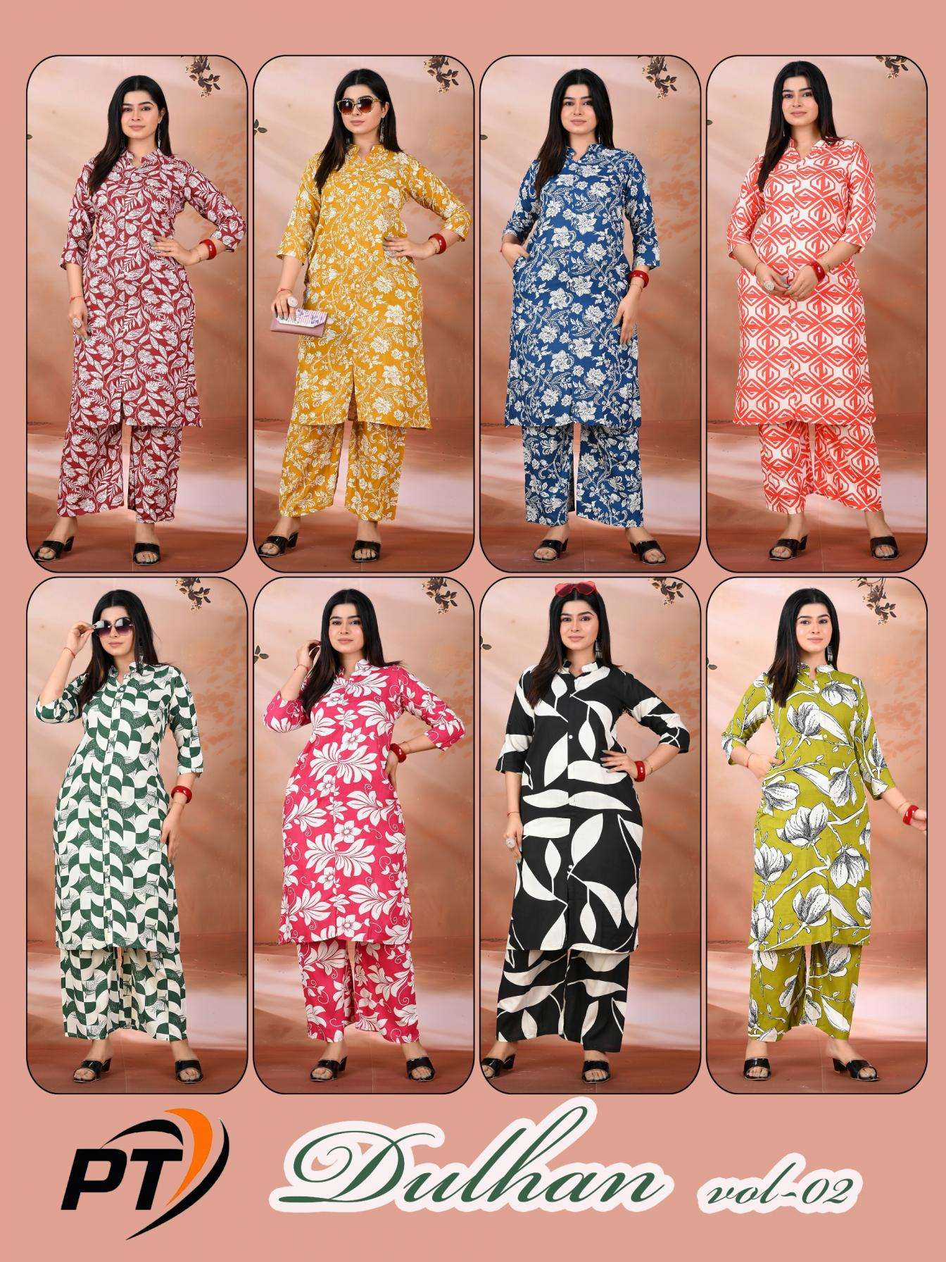 padmavati textiles dulhan vol 2 rayon readymade big size stylish co-ord sets in wholesale surat