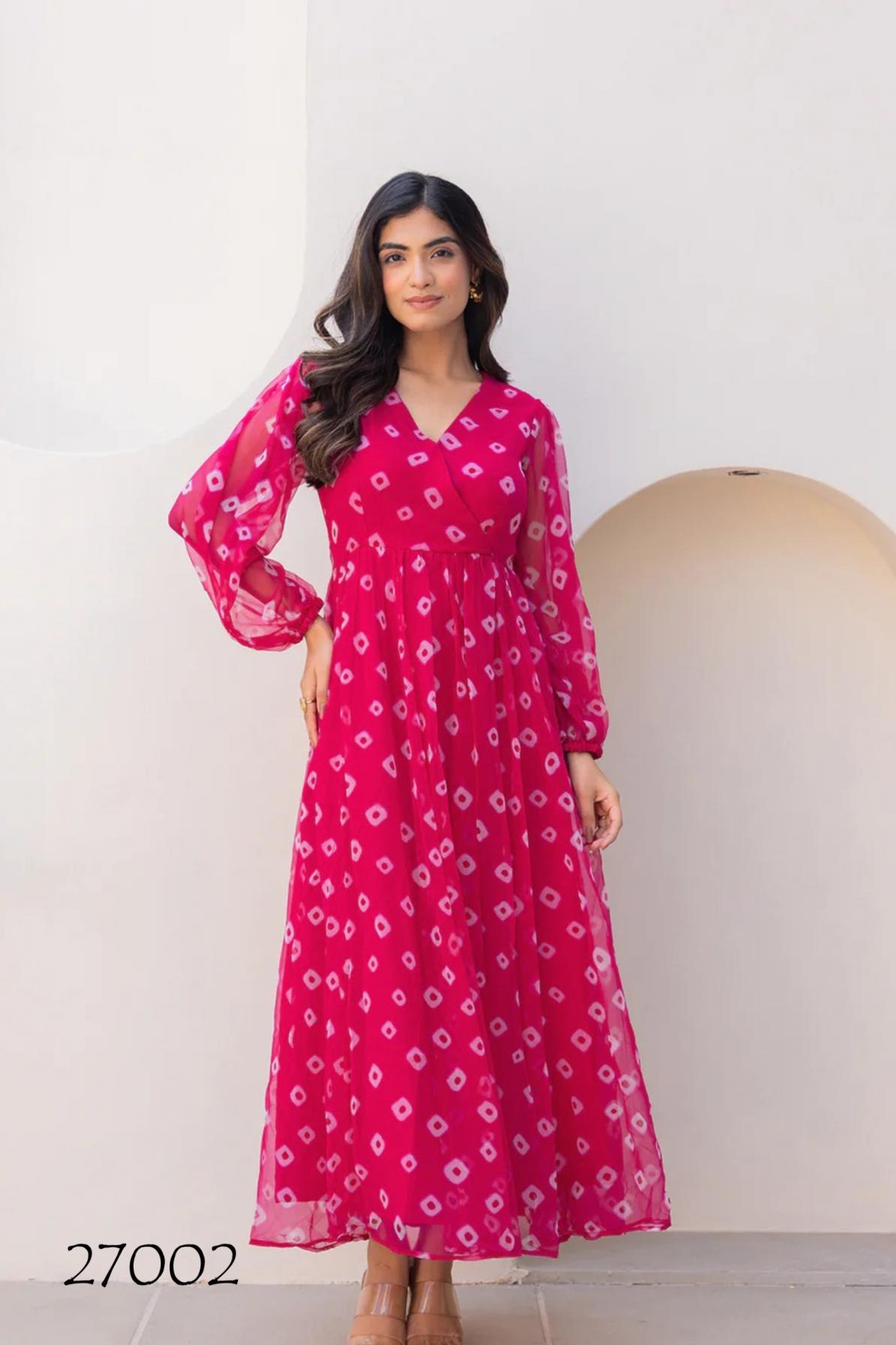pr clothing lucaya vol 27 faux georgette readymade plus size unique gowns in wholesale surat