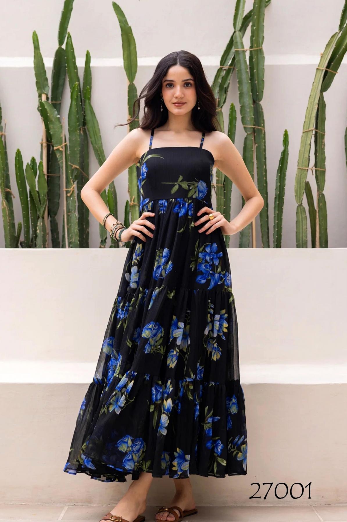 pr clothing lucaya vol 27 faux georgette readymade plus size unique gowns in wholesale surat