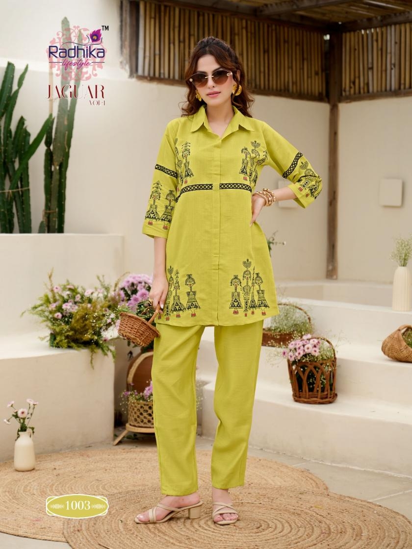 radhika lifestyle jaguar vol 1 series 1001 to 1006 vertican readymade plus size combo co-ord set in wholesale surat