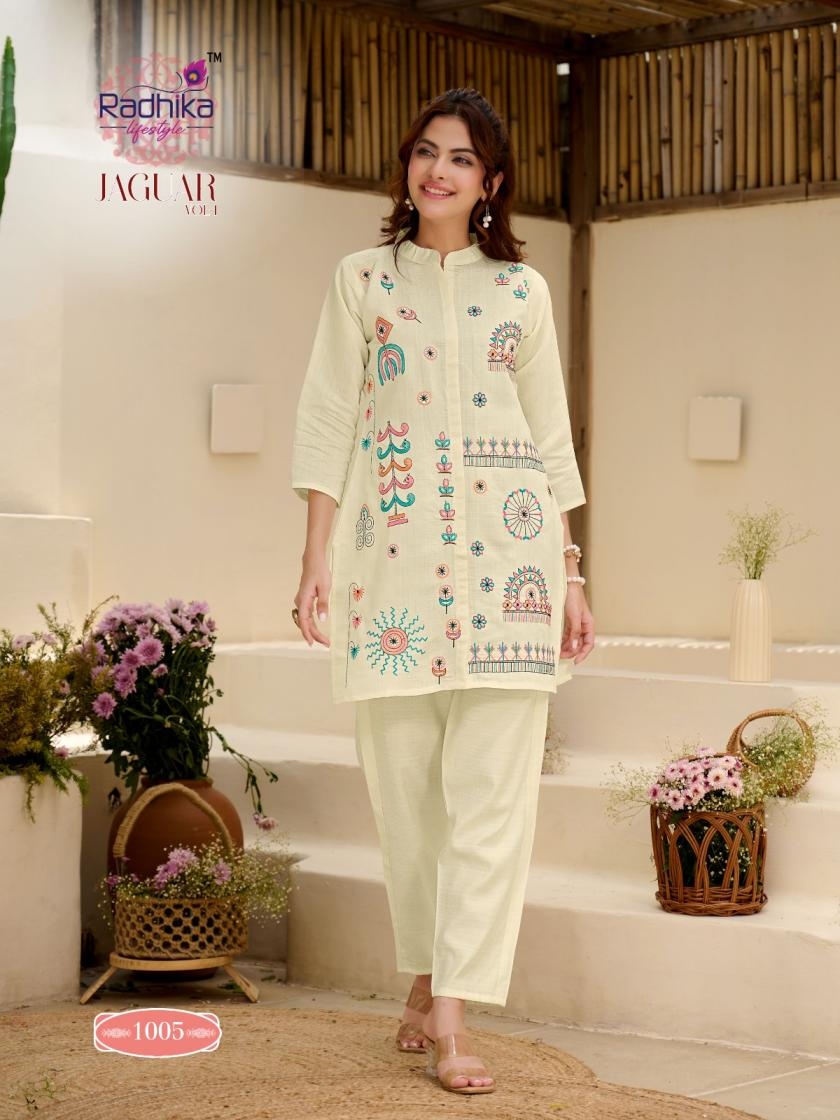 radhika lifestyle jaguar vol 1 series 1001 to 1006 vertican readymade plus size combo co-ord set in wholesale surat
