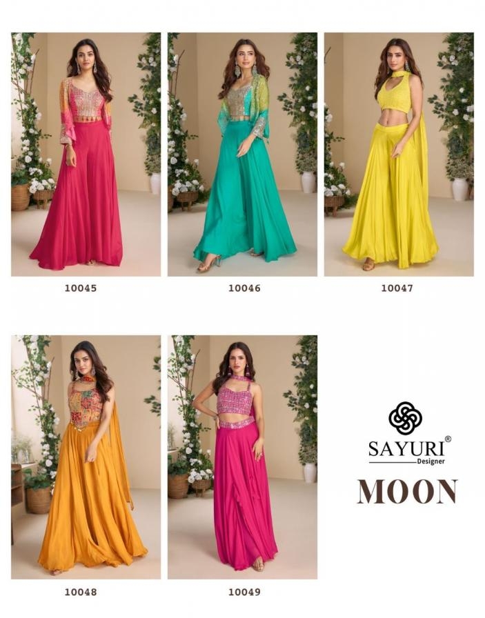 sayuri moon series 10045 to 10049 bold color readymade festive with contemporary charm suit in wholesale surat