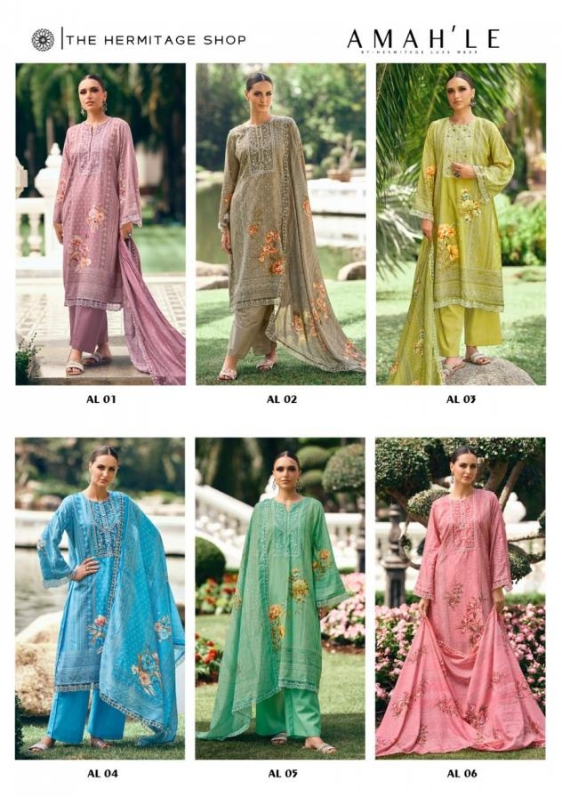 the hermitage amahle series 01 to 06 lawn readymade plus size pakistani salwar kameez in surat