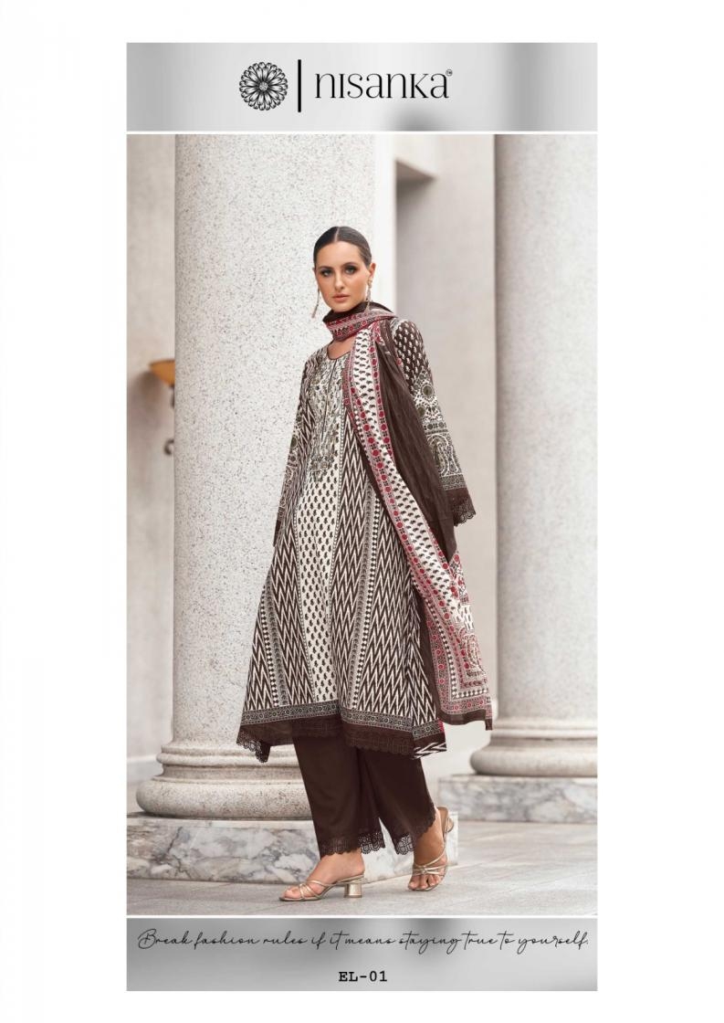 the hermitage shop elahe series 01 to 04 nisanka lawn cotton readymade big size pakistani suit in wholesale surat