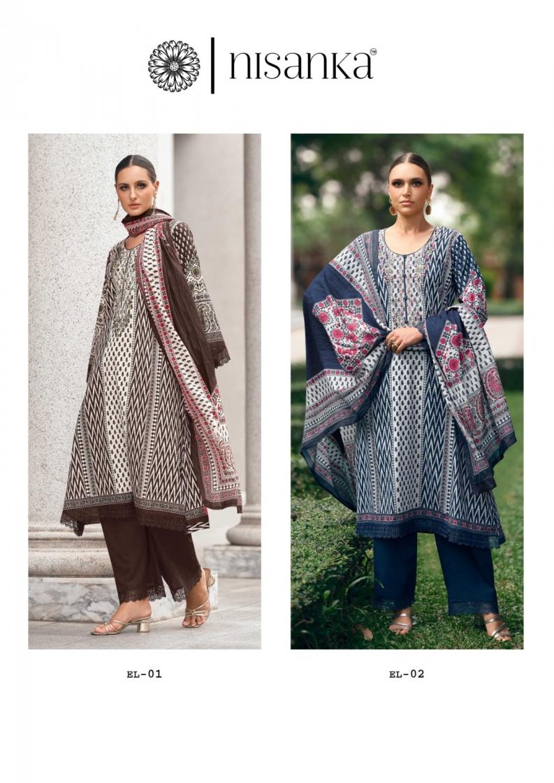 the hermitage shop elahe series 01 to 04 nisanka lawn cotton readymade big size pakistani suit in wholesale surat