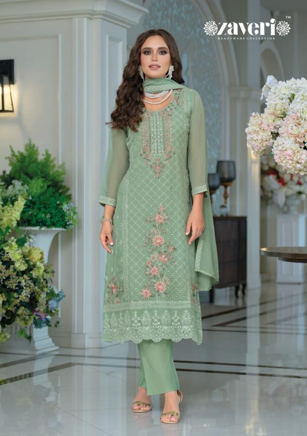 zaveri raabta series 1886 to 1888 organza shop trendy readymade salwar kameez in wholesale surat