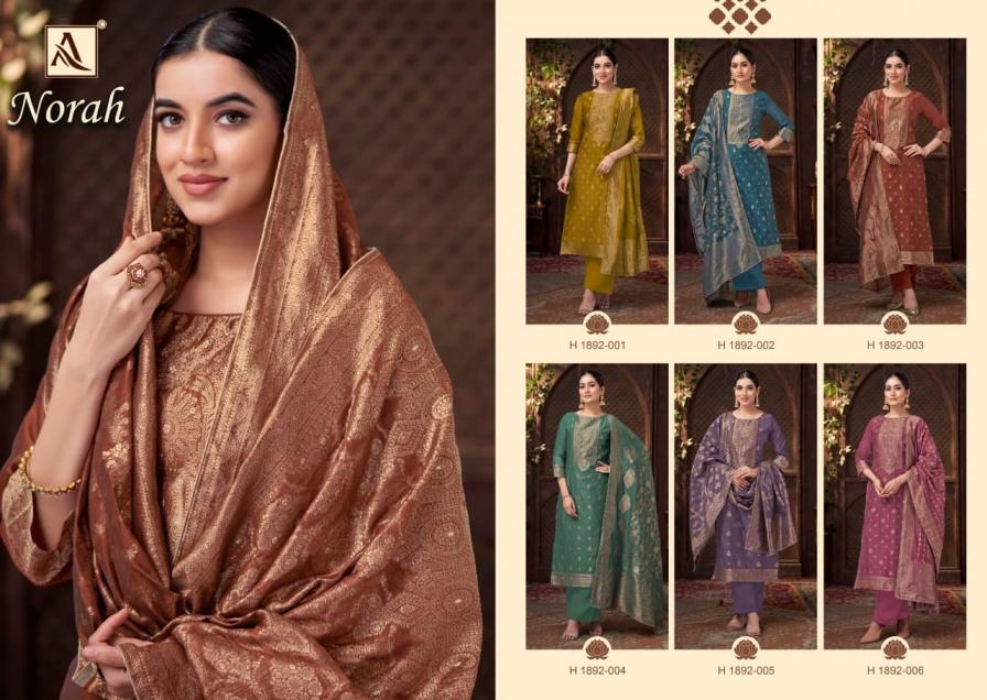 alok norah series 1892001 to 1892006 jacquard readymade big size pakistani suit in wholesale surat