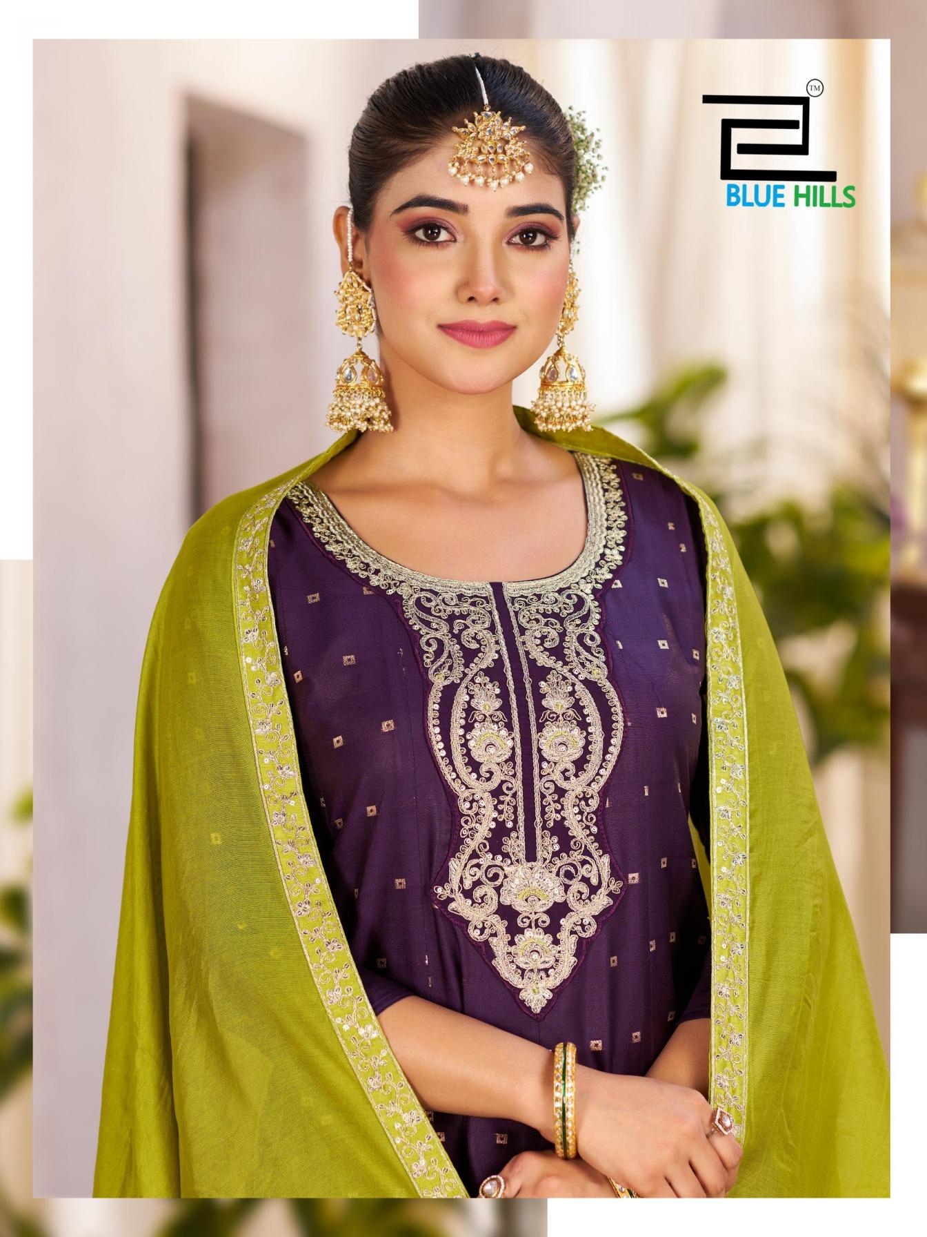 blue hills sindoor vol 3 series 3001 to 3004 elegant style chanderi readymade plus size suit in wholesale surat