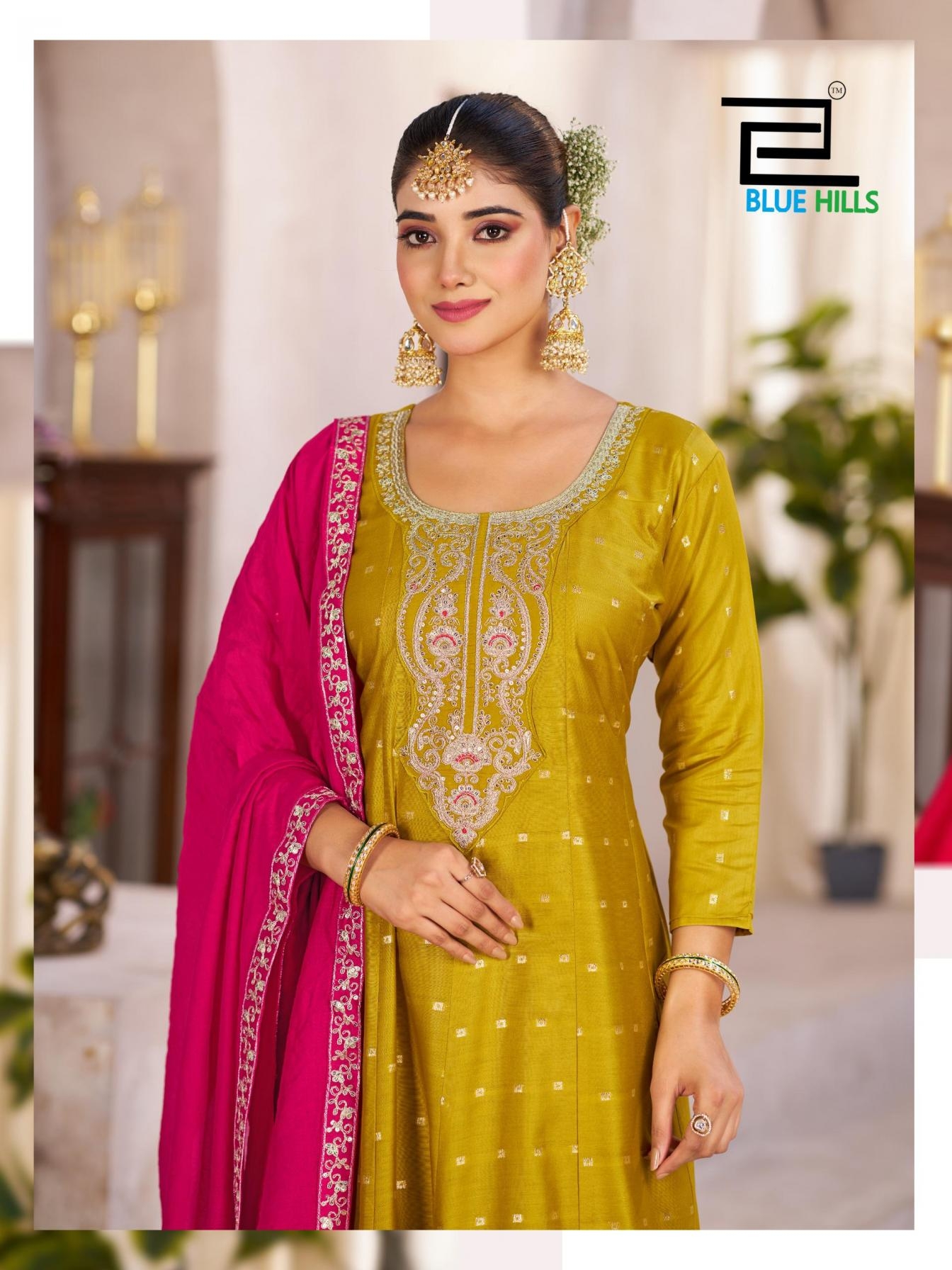 blue hills sindoor vol 3 series 3001 to 3004 elegant style chanderi readymade plus size suit in wholesale surat
