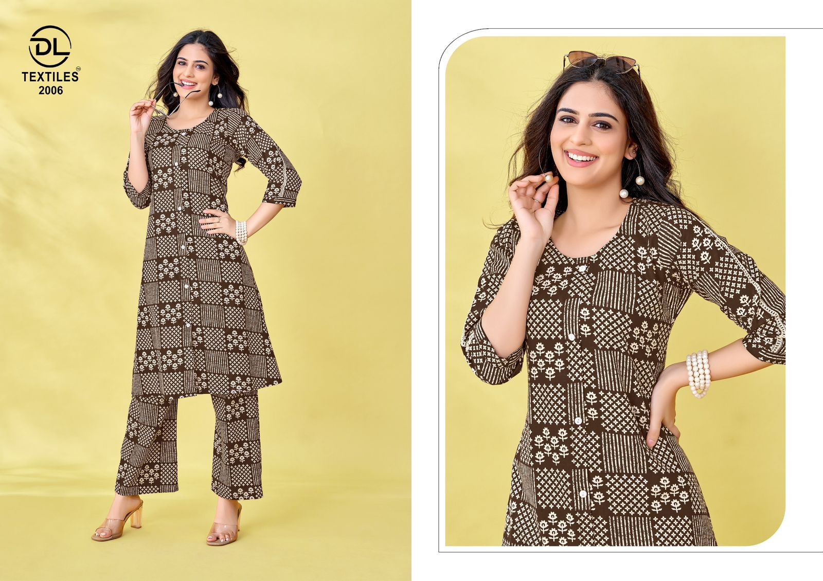 DL A-Line Vol-2 series 2001 to 2008 Heavy Poplin Cotton Printed A-Line Long Cord Sets in wholesale surat