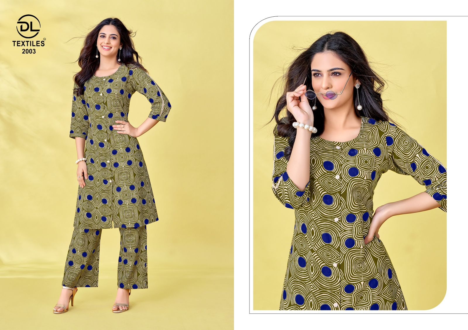 DL A-Line Vol-2 series 2001 to 2008 Heavy Poplin Cotton Printed A-Line Long Cord Sets in wholesale surat